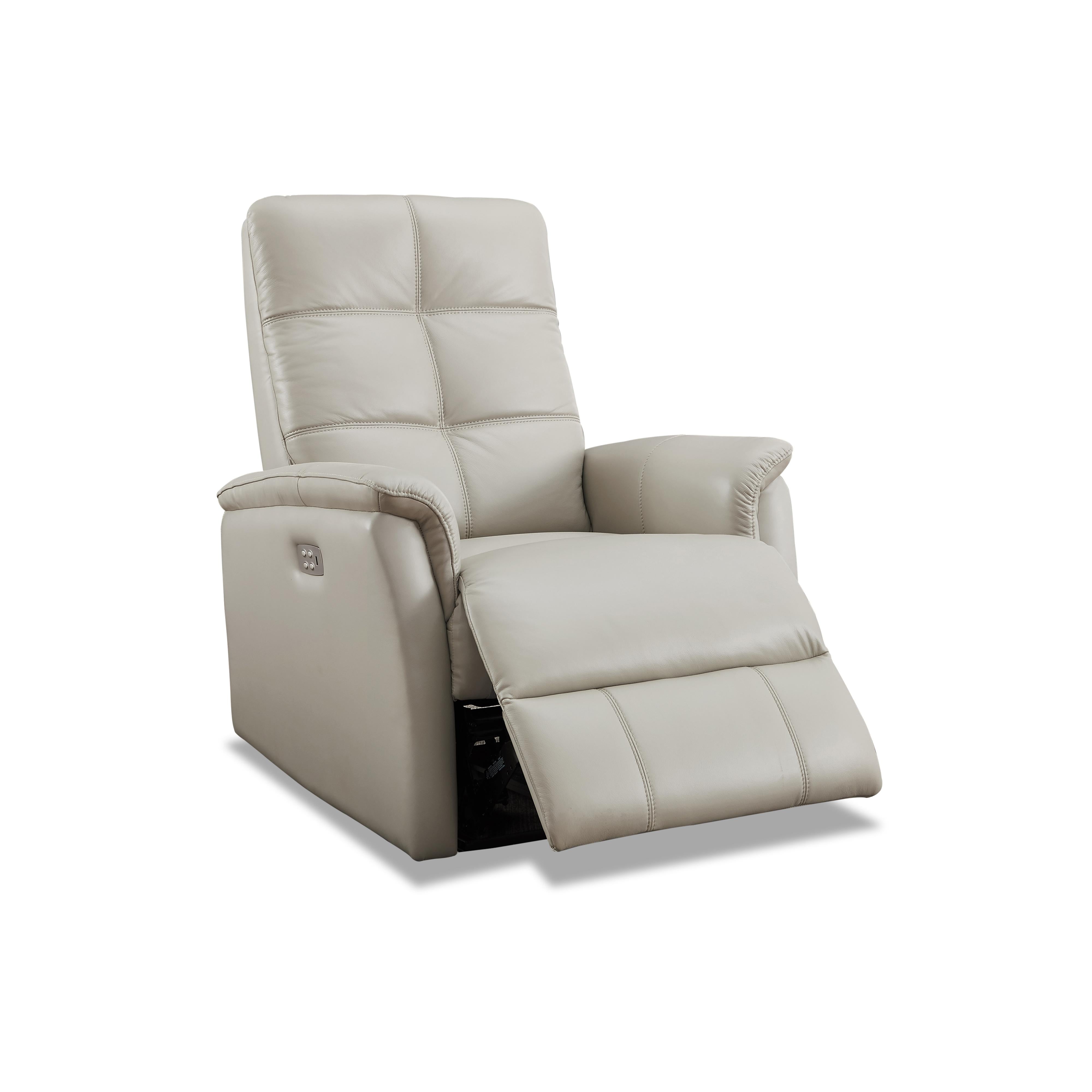 Amax Leather Benson 6673W-10P2-2515 Power Recliner with Headrest - Ice IMAGE 1