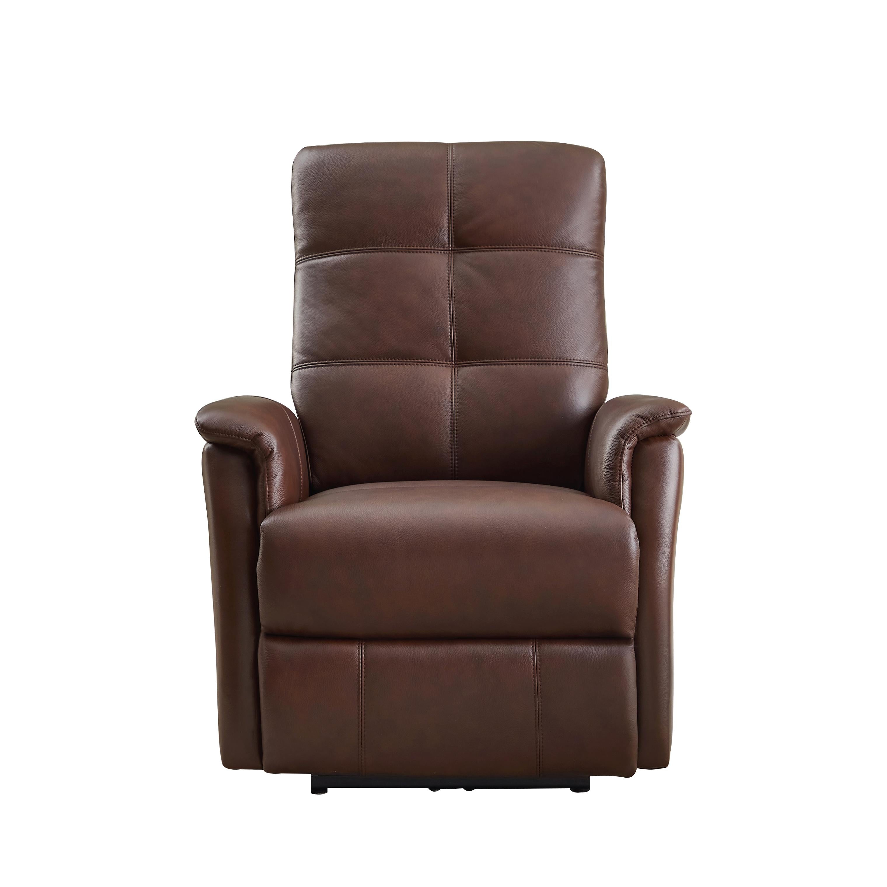 Amax Leather Benson 6673W-10P2-2372 Power Recliner with Headrest - Raisin IMAGE 1