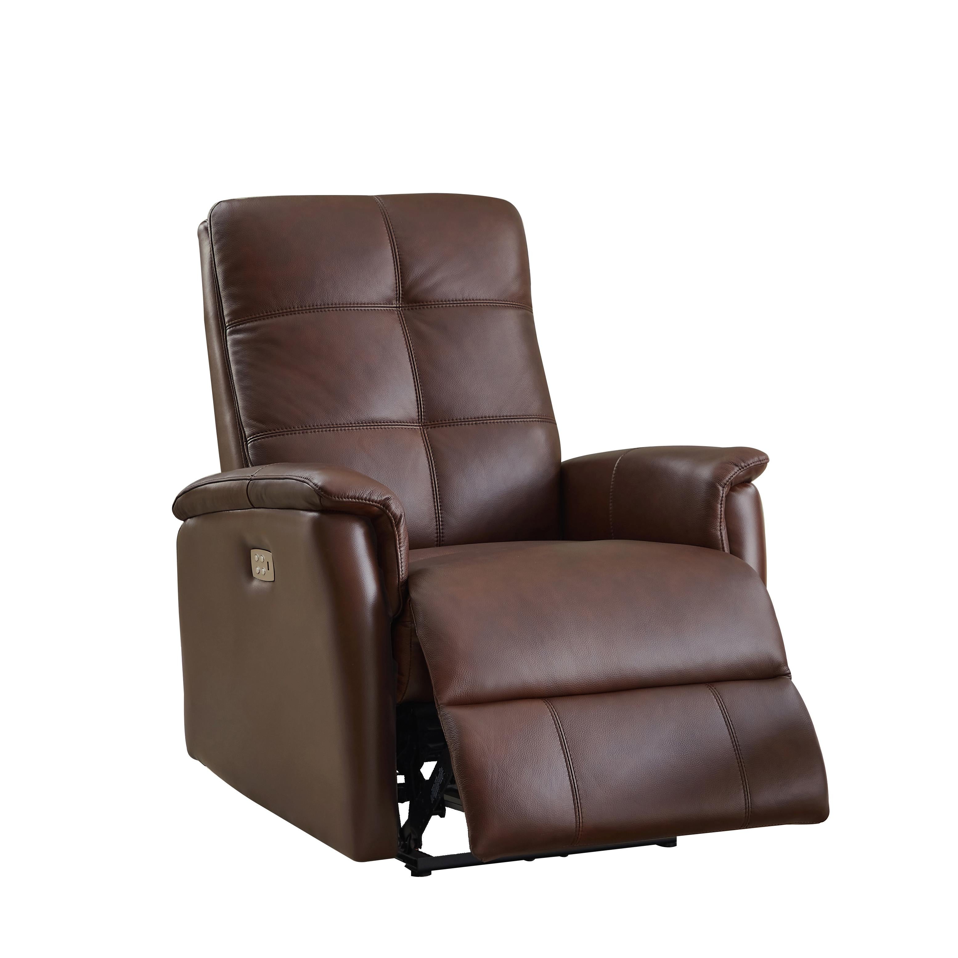 Amax Leather Benson 6673W-10P2-2372 Power Recliner with Headrest - Raisin IMAGE 3