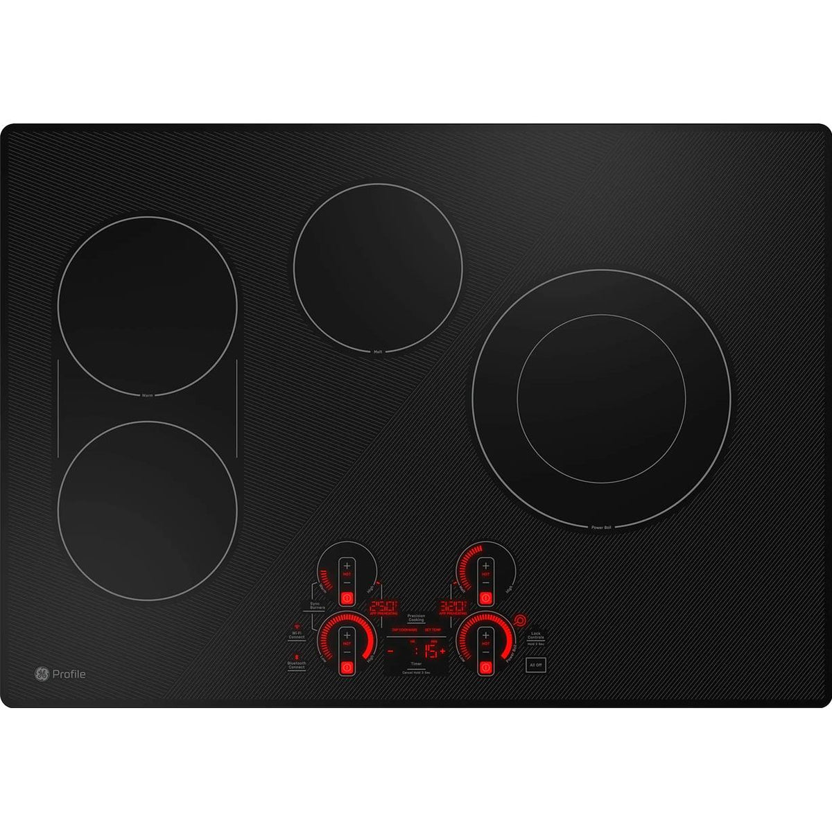 GE Profile 30-inch Built-in Electric Cooktop With Wi-Fi PEP7030DTBB IMAGE 2