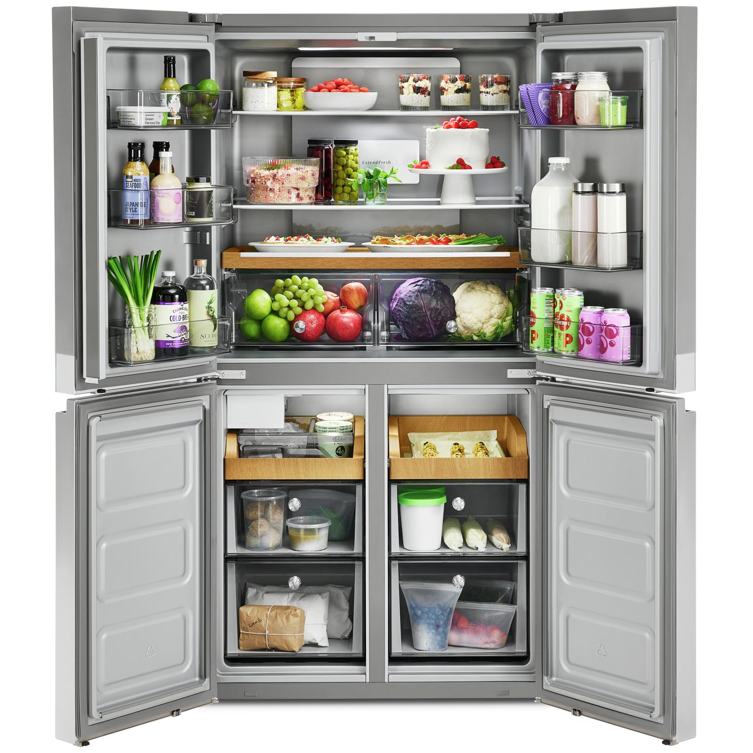 KitchenAid 36-inch, 19.4 cu. ft. Counter-Depth 4-Door Refrigerator with PrintShield™ Finish KRQC506MPS IMAGE 3
