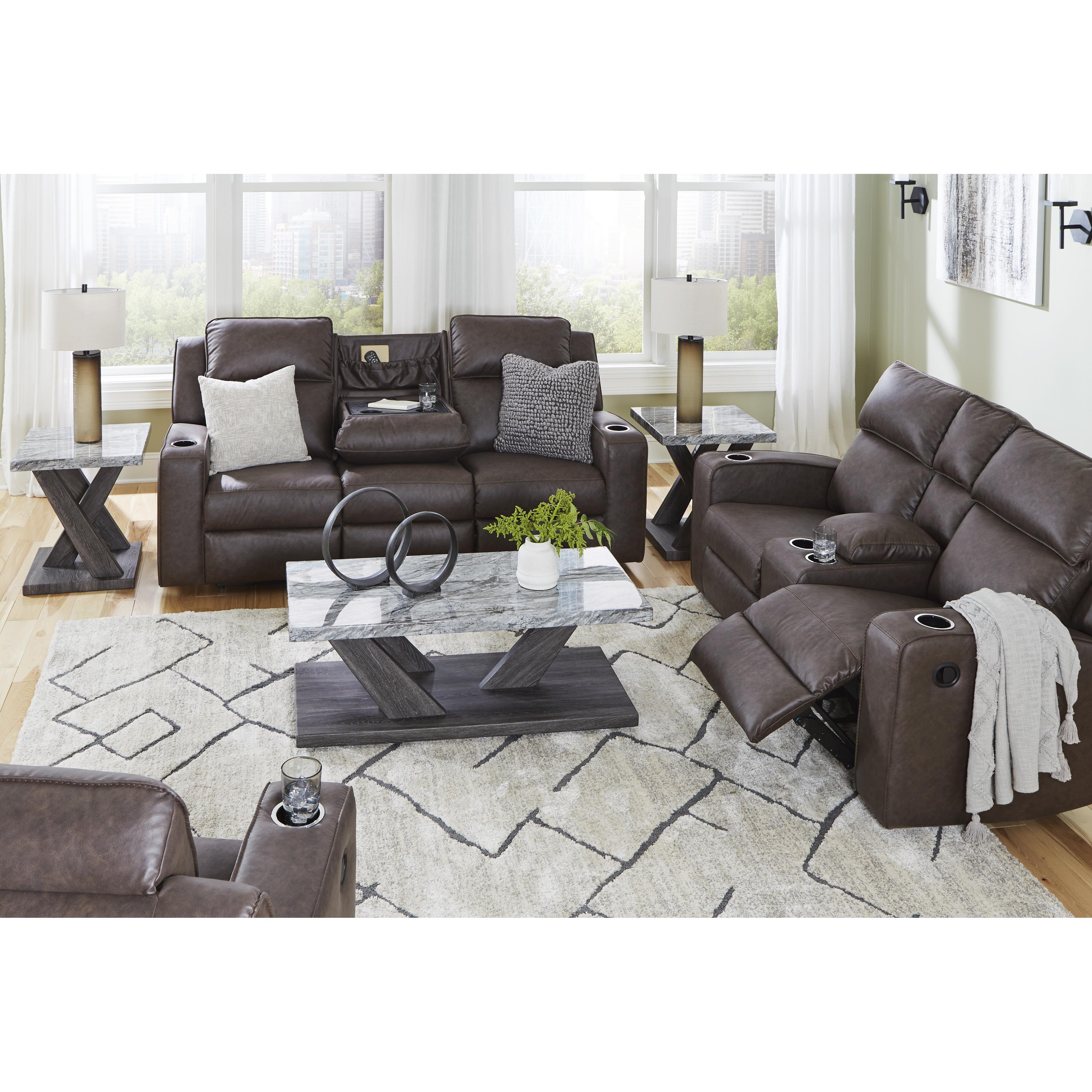 Signature Design by Ashley Lavenhorne 6330689C Reclining Sofa with Drop Down Table IMAGE 10