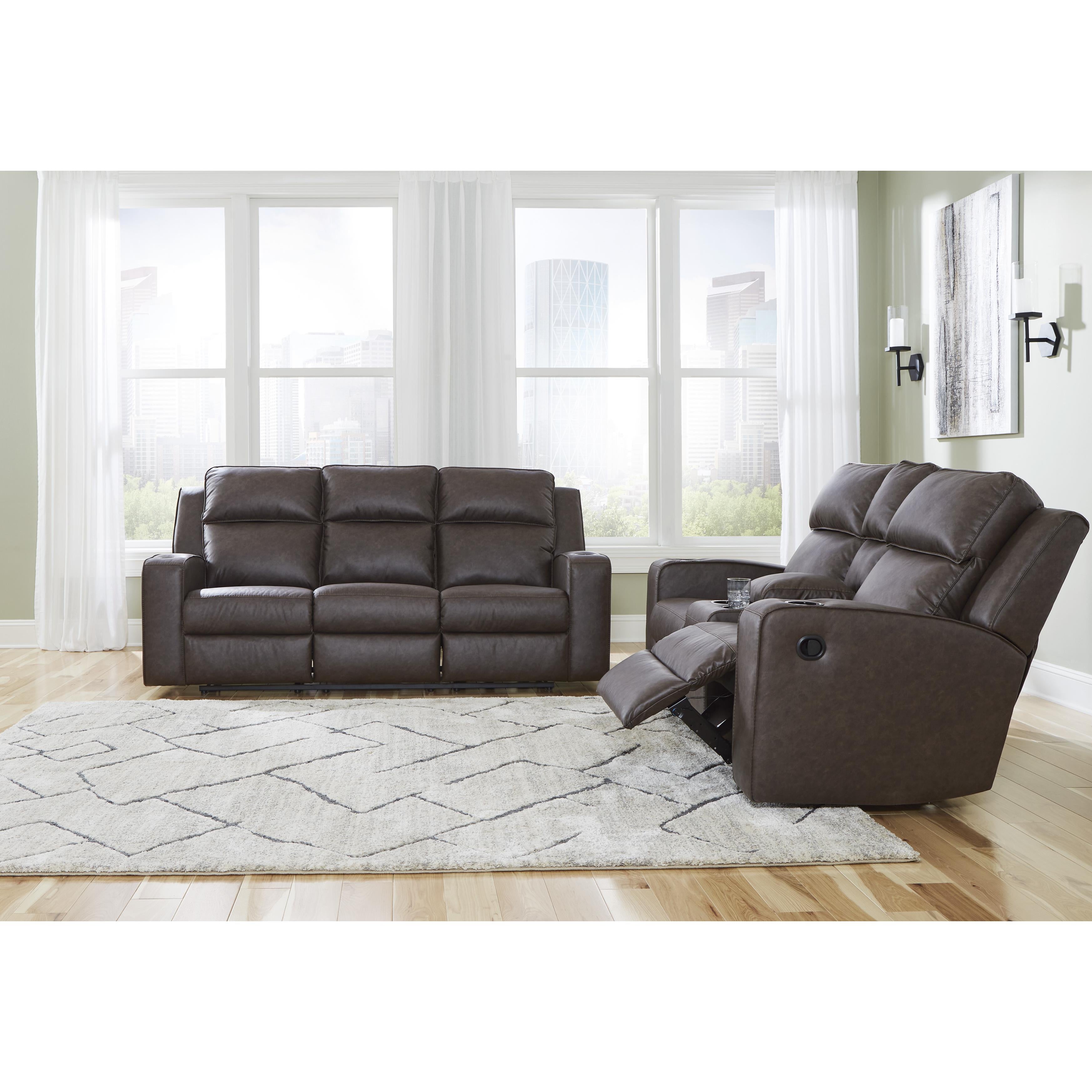 Signature Design by Ashley Lavenhorne 6330689C Reclining Sofa with Drop Down Table IMAGE 14