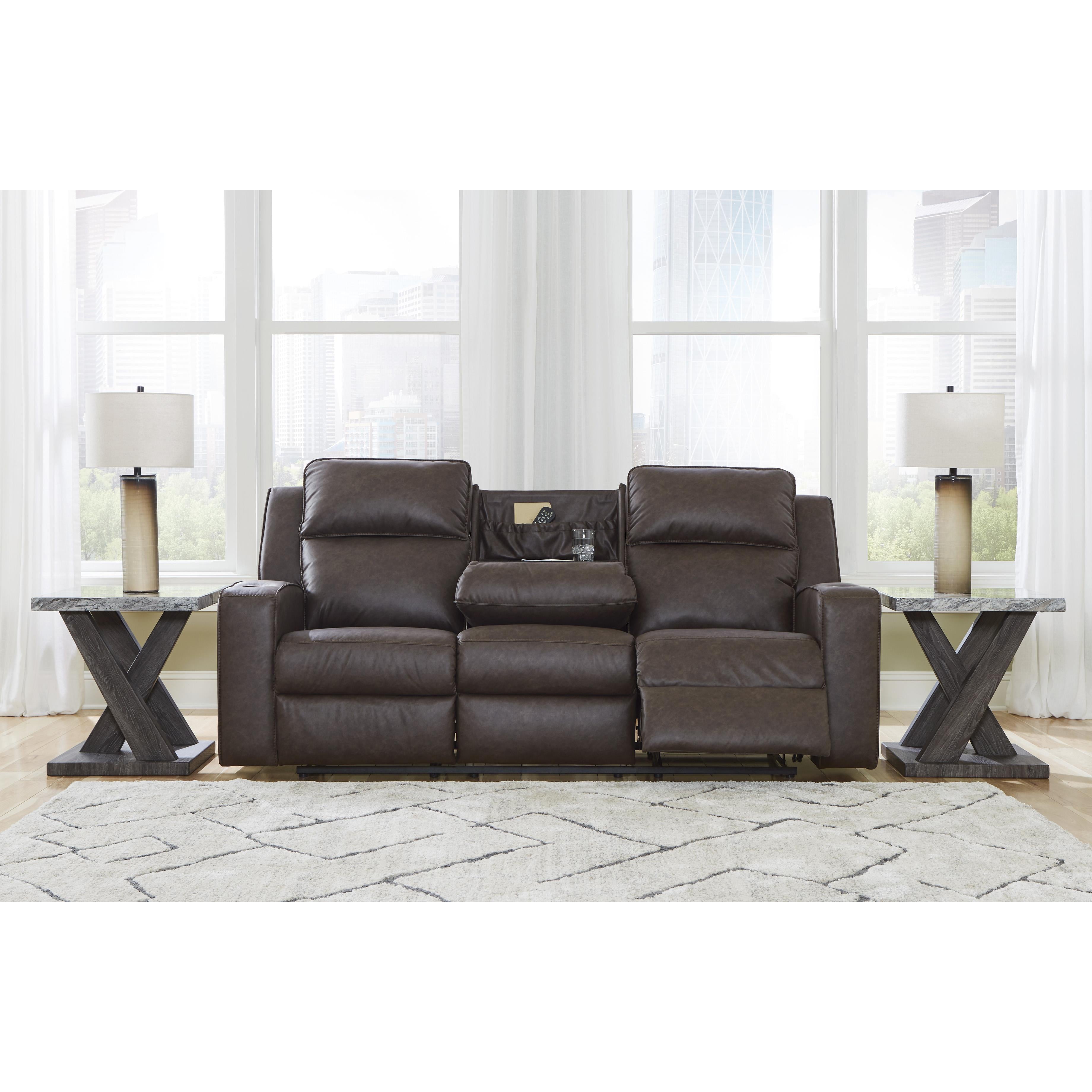 Signature Design by Ashley Lavenhorne 6330689C Reclining Sofa with Drop Down Table IMAGE 7
