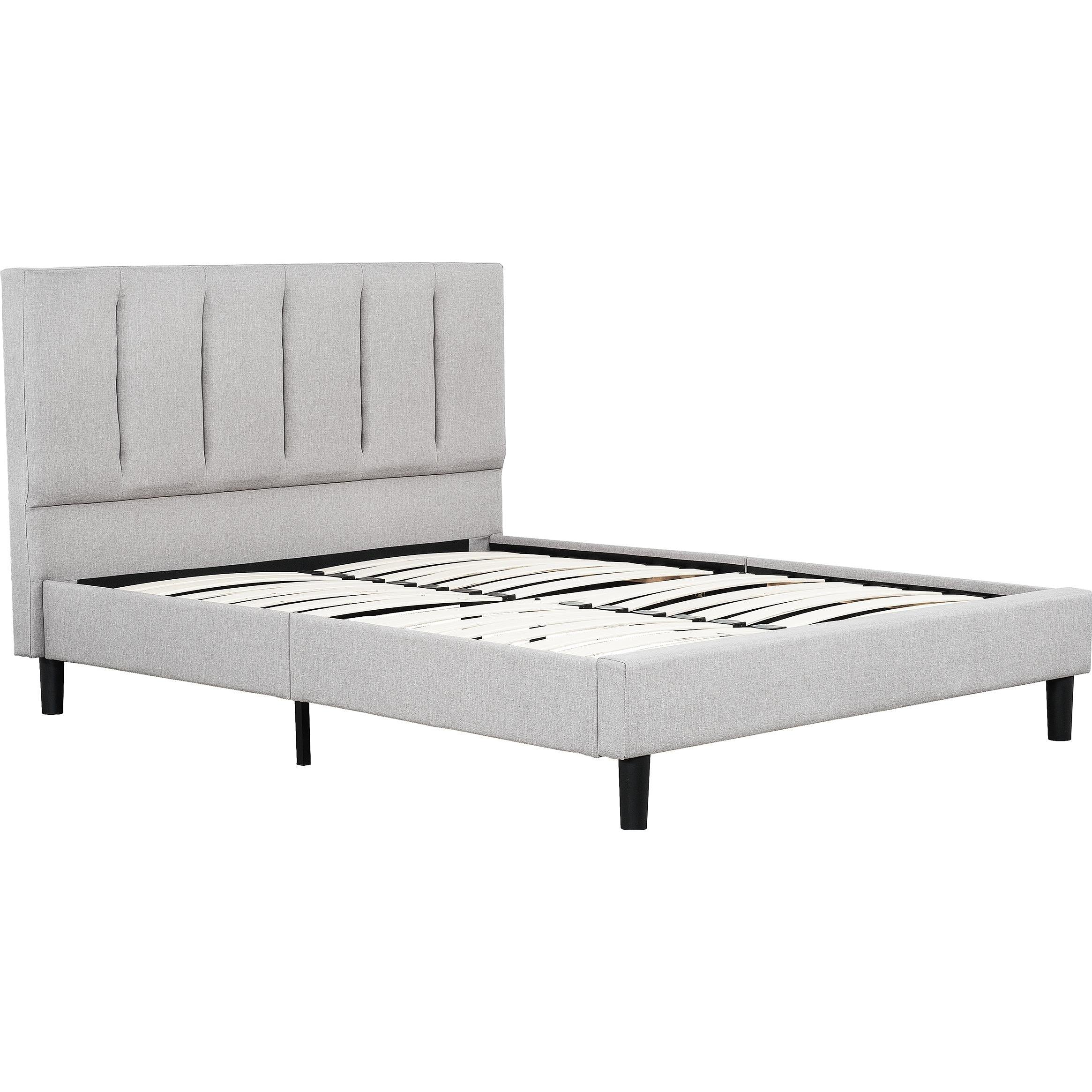 Primo International Ann King Upholstered Platform Bed - Stone IMAGE 1