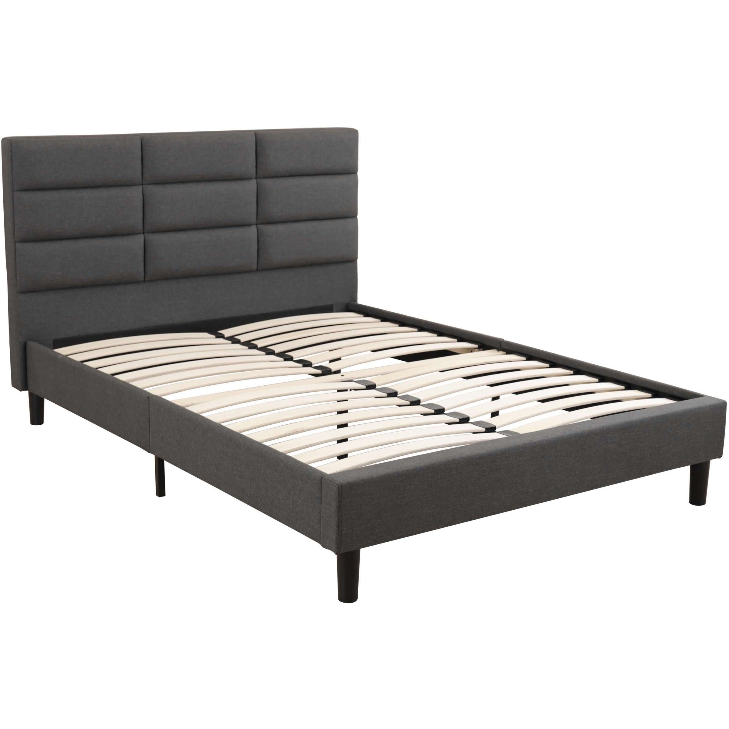 Primo International Shannon Full Upholstered Platform Bed - Charcoal Grey IMAGE 1