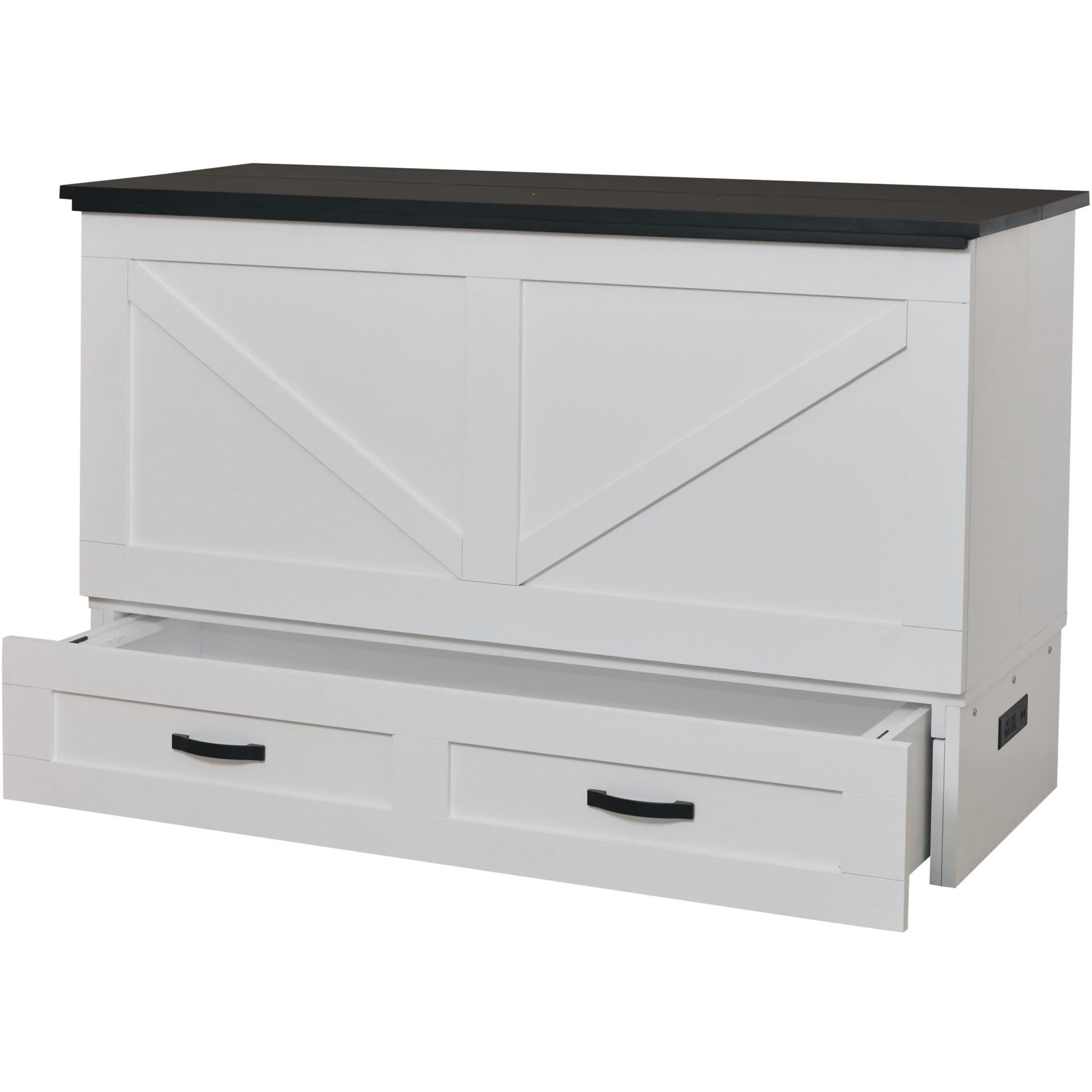 Cabinet Bed Barn Queen Cabinet Bed - White and Black IMAGE 3