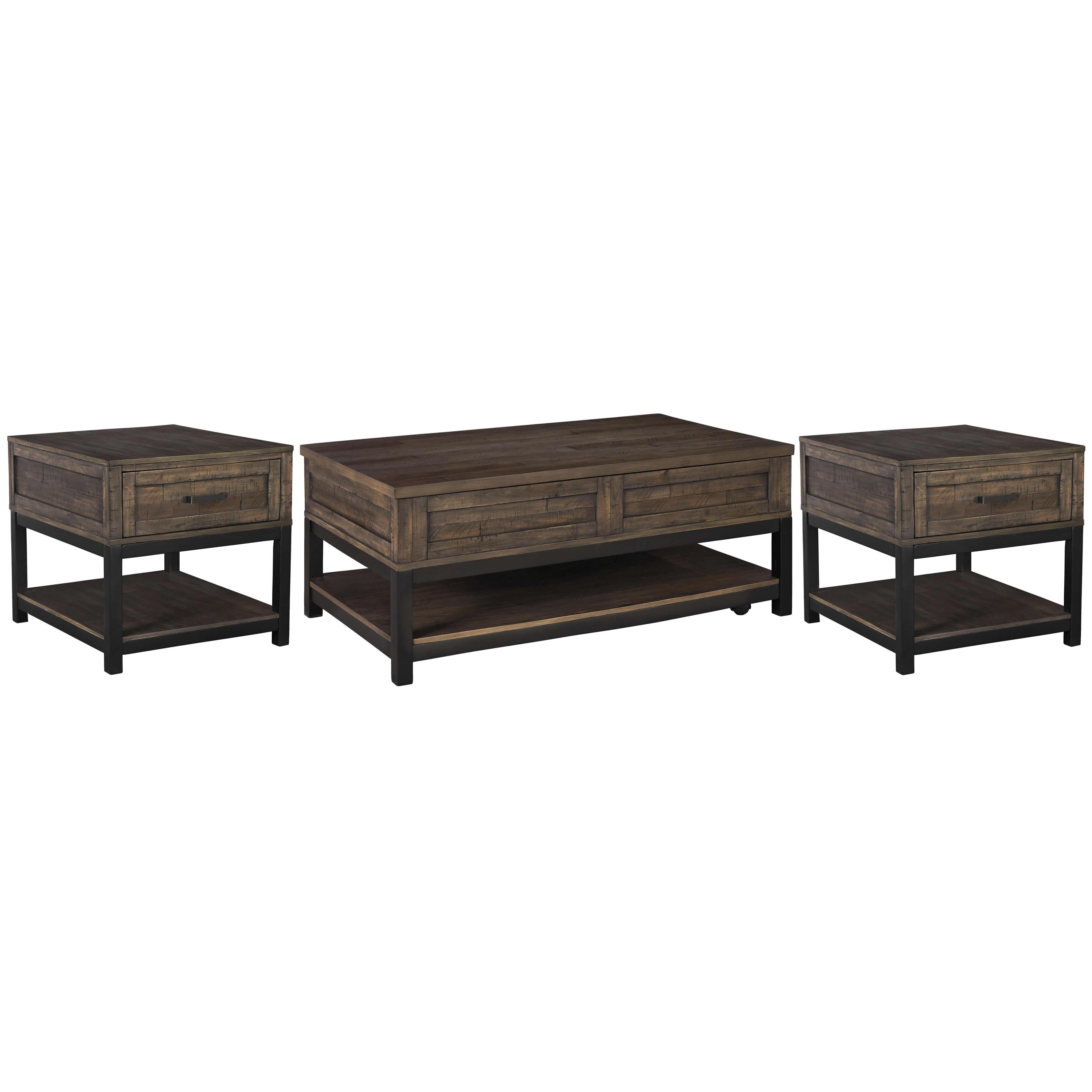 Signature Design by Ashley Johurst T444T1 Cocktail Table and 2 End Tables IMAGE 1