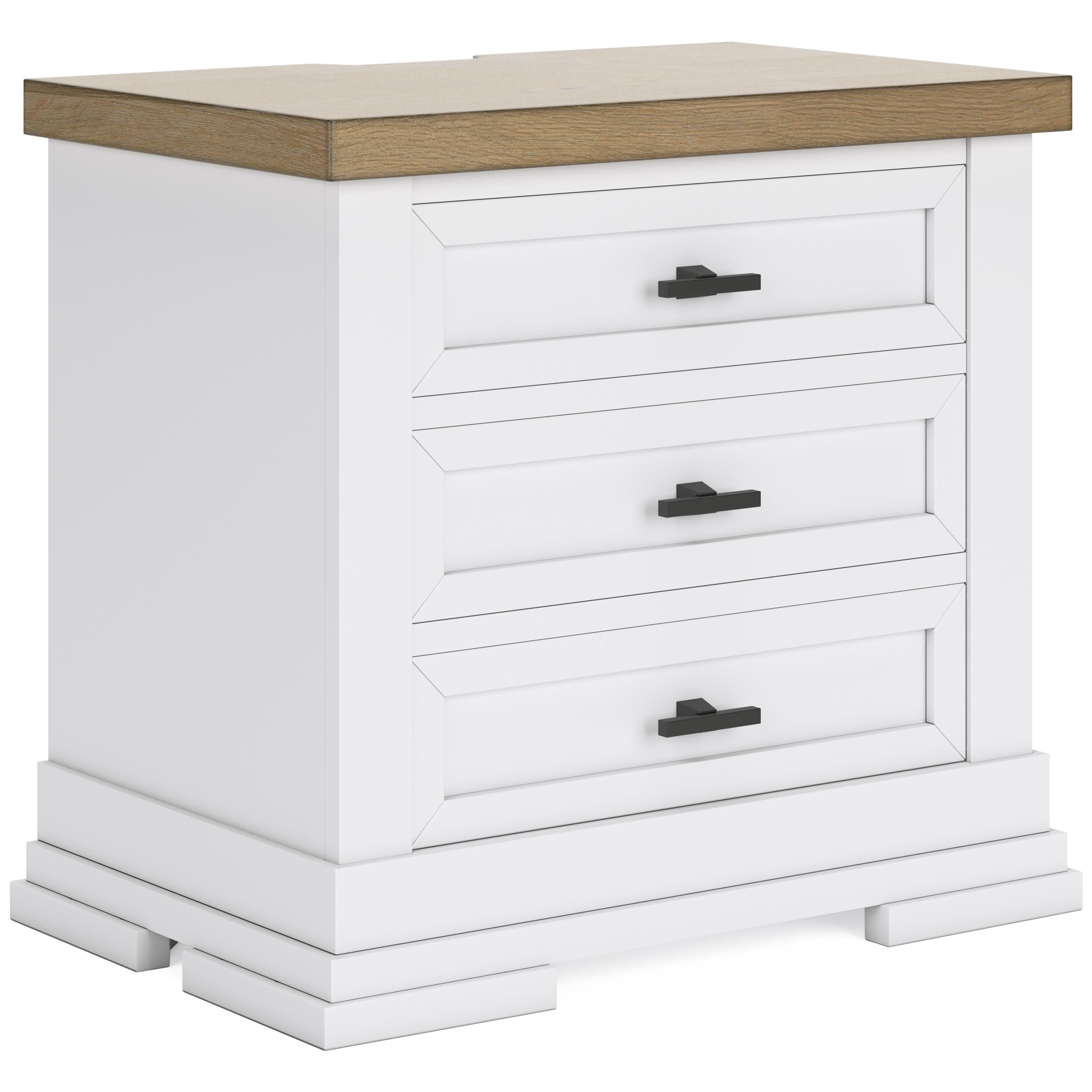 Benchcraft Ashbryn B844-93 Three Drawer Night Stand IMAGE 1
