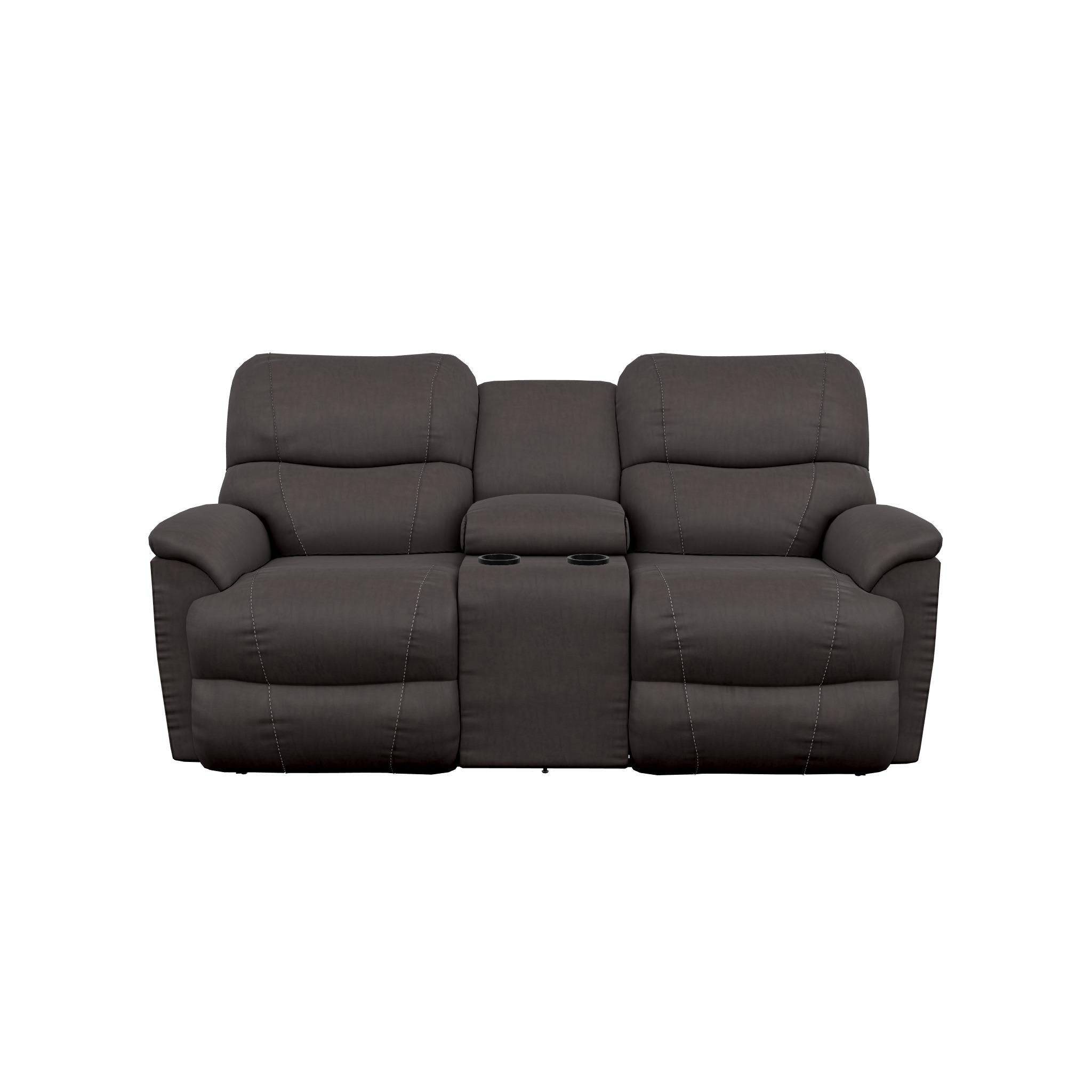 La-Z-Boy Trouper Reclining Loveseat w/ Console - Walnut IMAGE 1