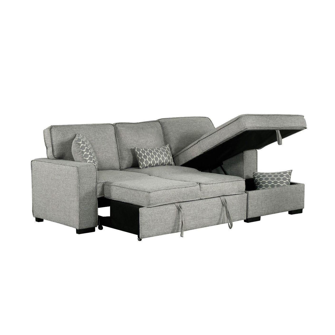Primo International Bellissa 7 2pc Sleeper Sectional - Knit Grey IMAGE 1