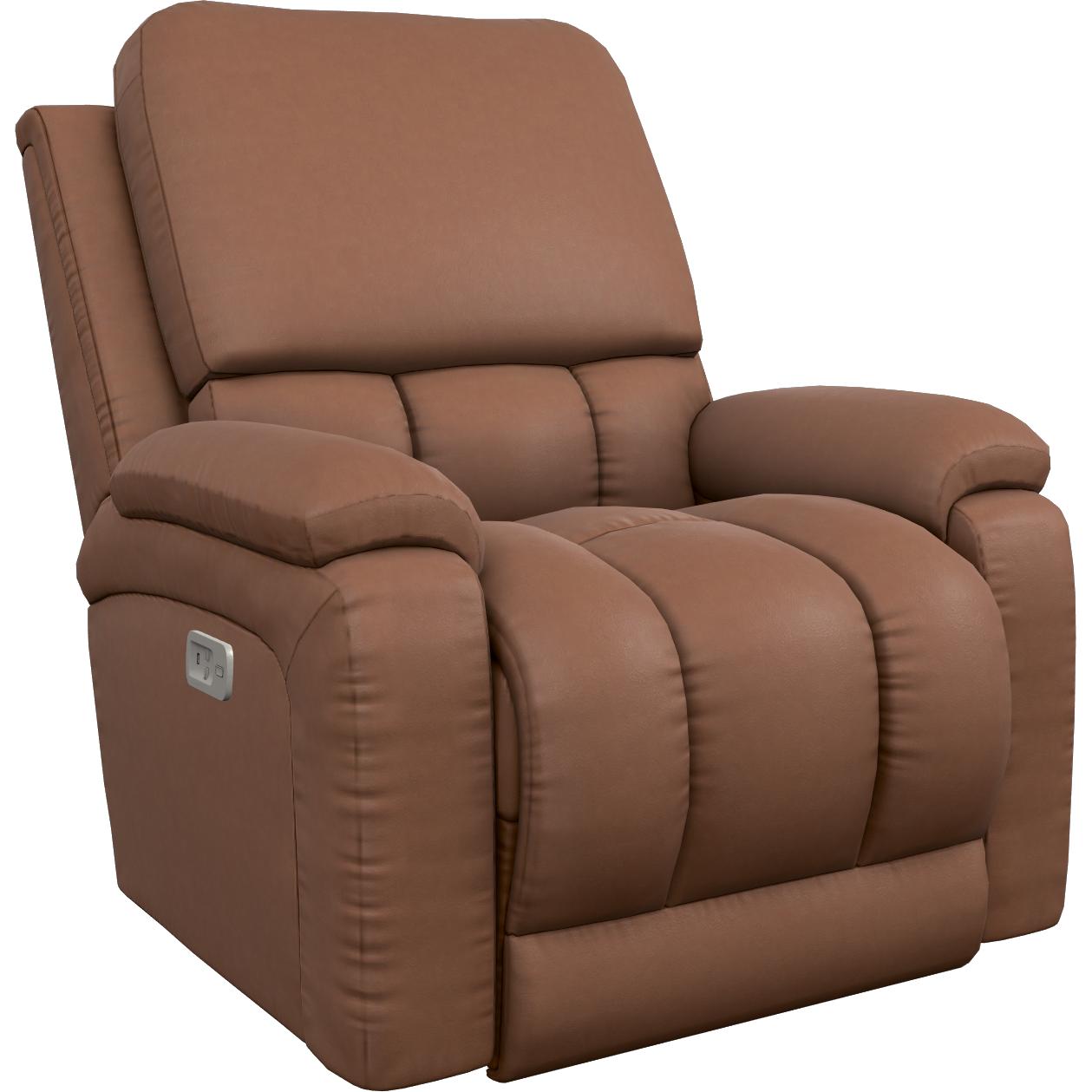 La-Z-Boy Greyson Power Rocking Recliner w/ Headrest - Caramel IMAGE 1