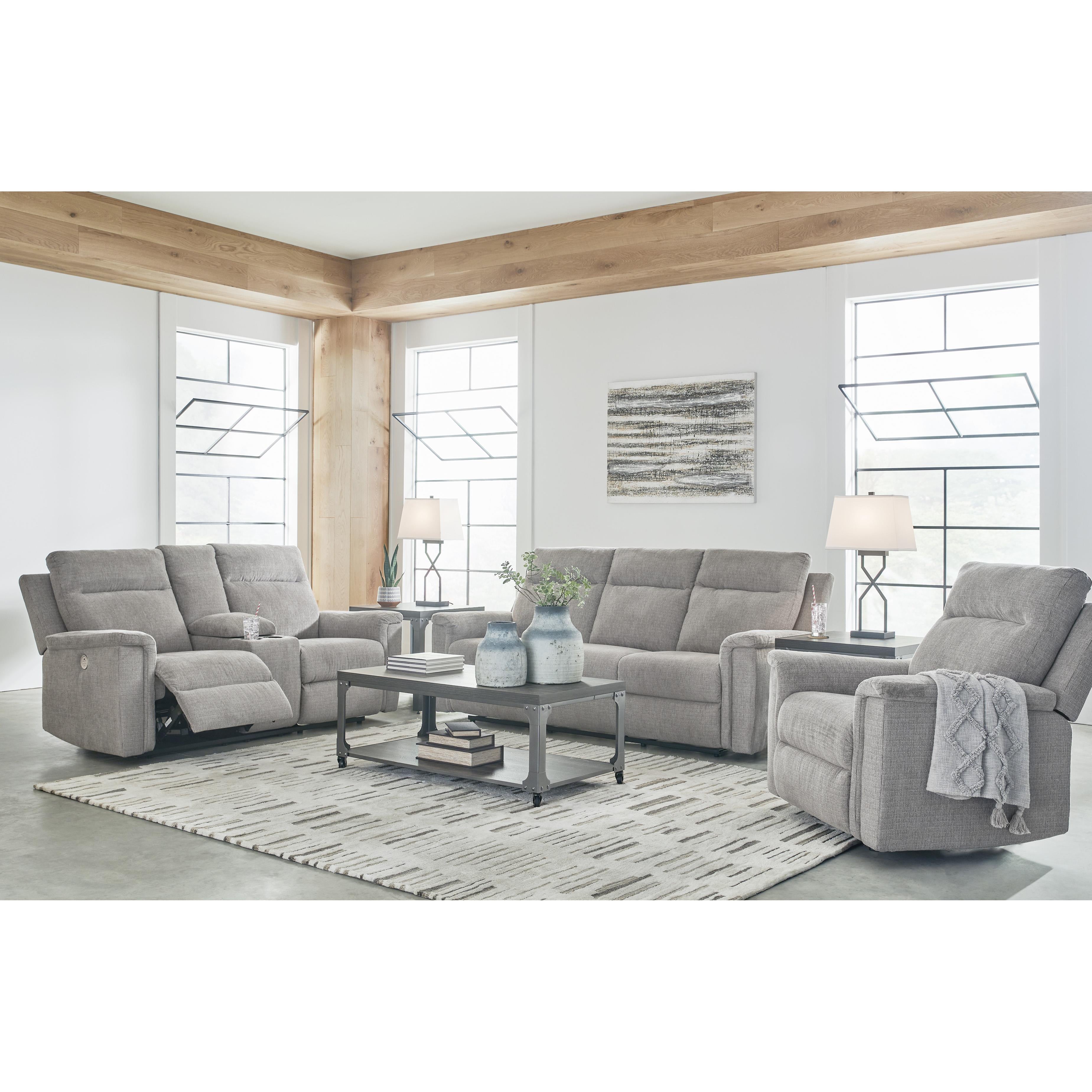 Signature Design by Ashley Barnsana 3320196C Double Reclining Power Loveseat with Console IMAGE 14