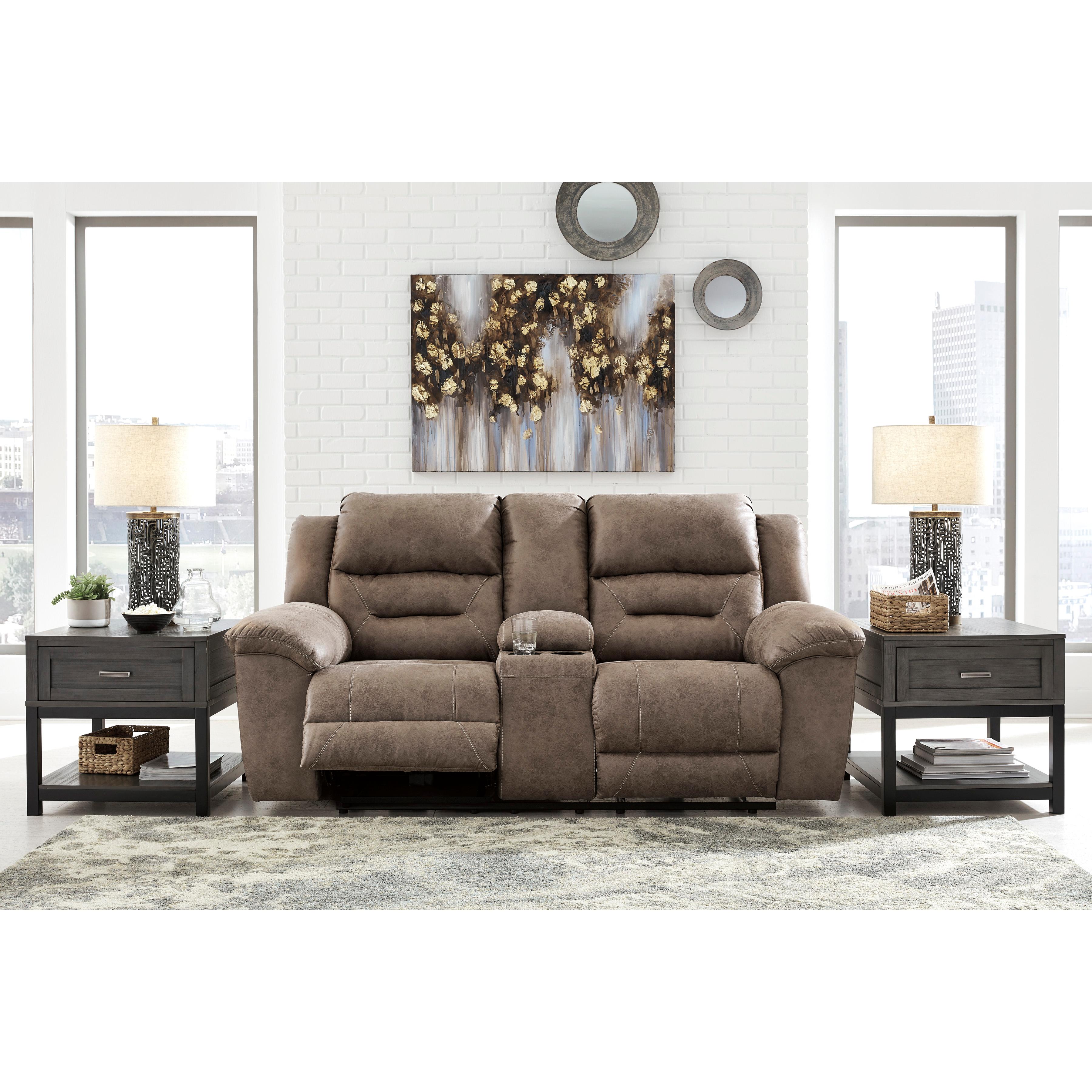 Signature Design by Ashley Stoneland 3990594C Double Reclining Loveseat with Console IMAGE 4