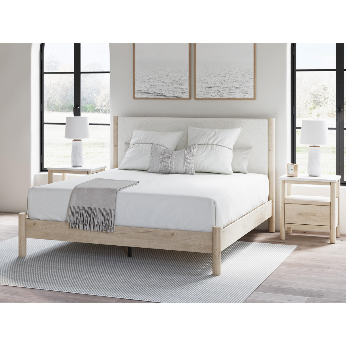 Signature Design by Ashley Cadmori B2615B7 King Upholstered Panel Bed IMAGE 5