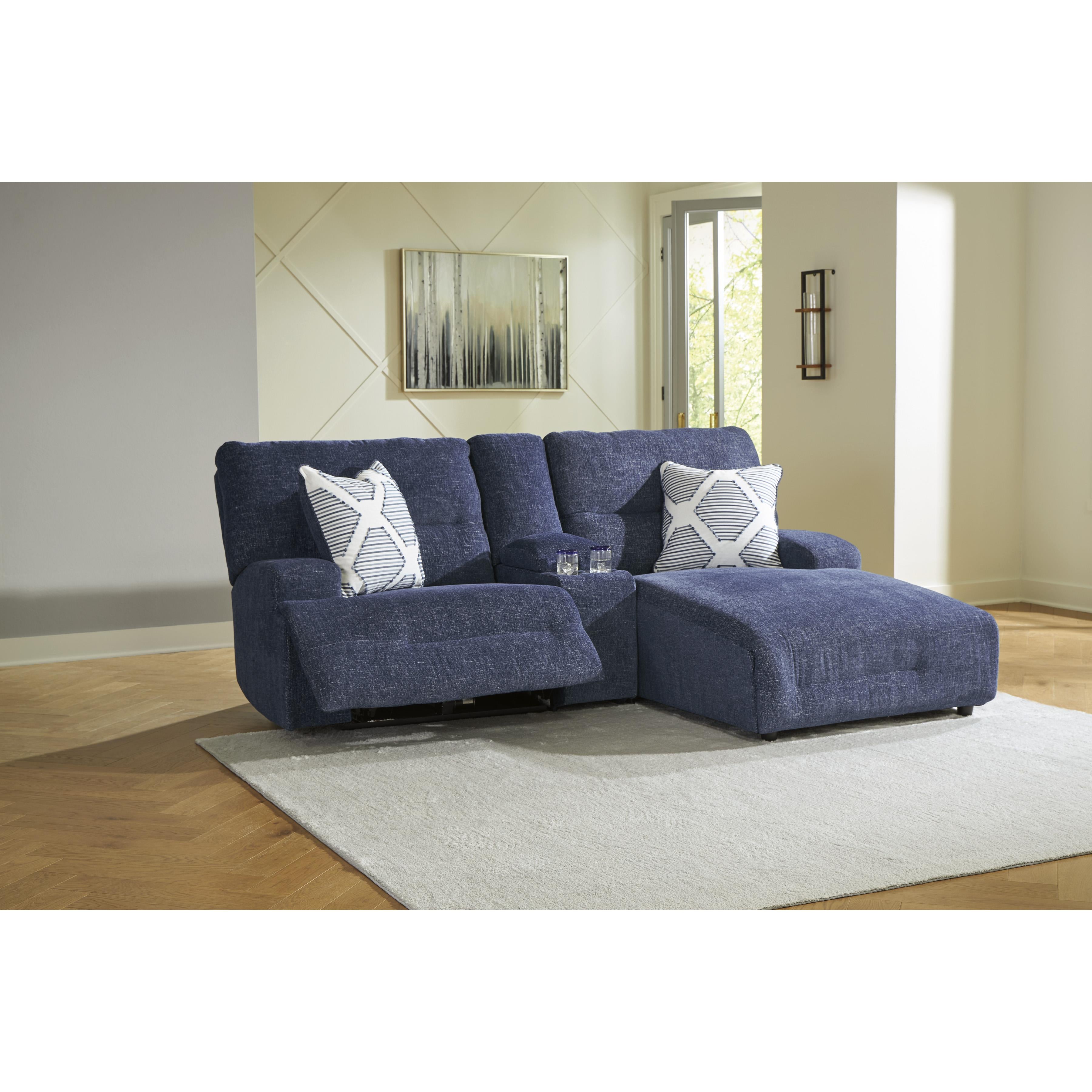 Signature Design by Ashley Acklen Place 93607S4 3 pc Power Reclining Sectional Sofa with Chaise IMAGE 4