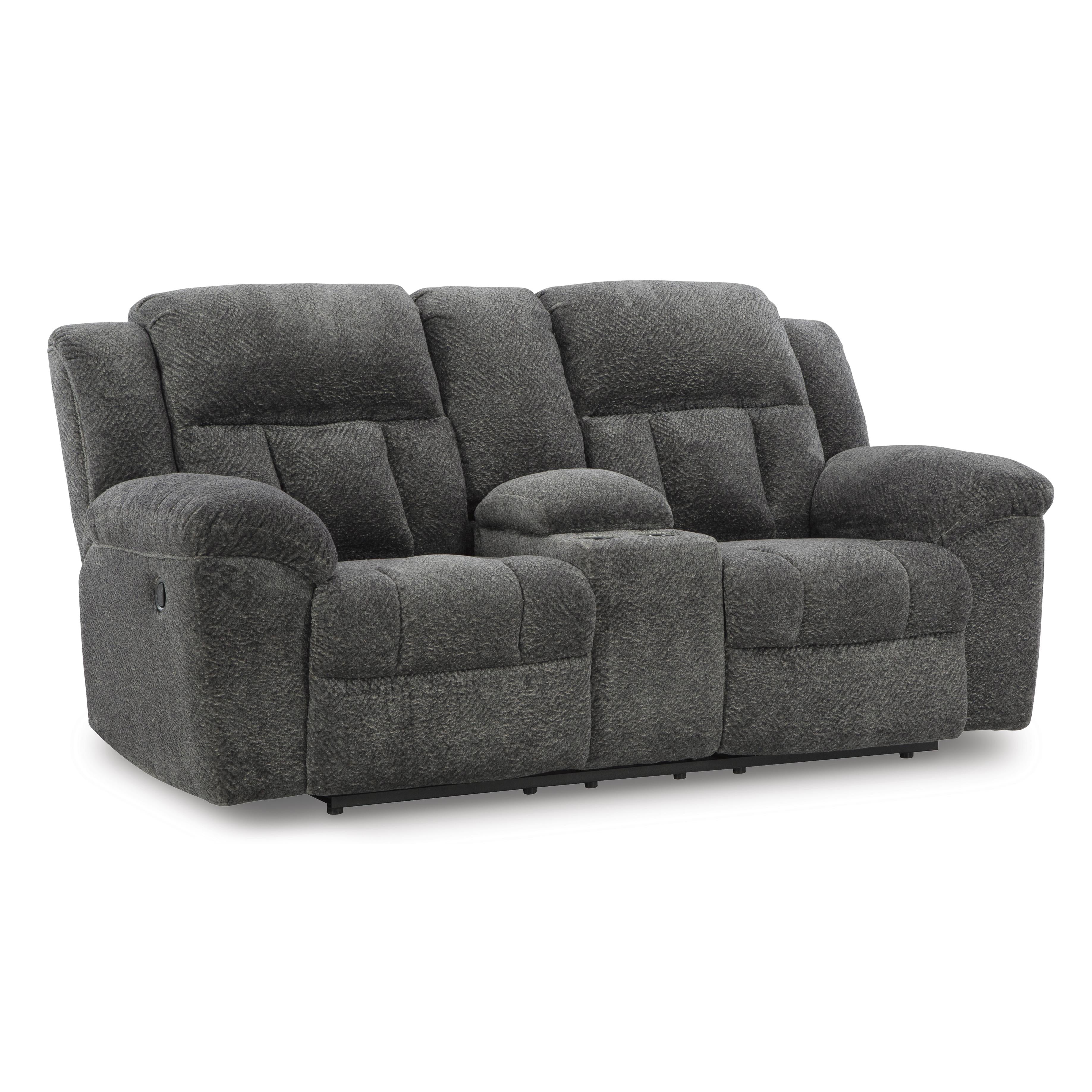 Signature Design by Ashley Frohn 3740694 Double Reclining Loveseat with Console IMAGE 1