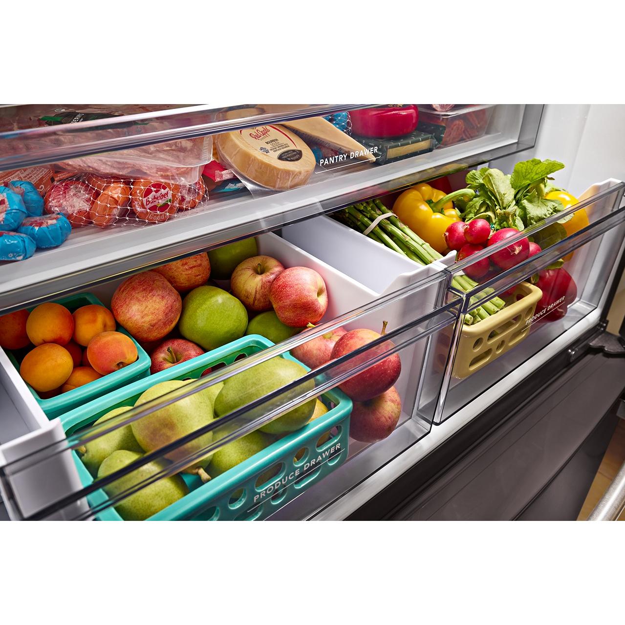 KitchenAid 36-inch, 20 cu. ft. Counter-Depth French 3-Door Refrigerator with Water Dispenser KRFC136RBS IMAGE 10