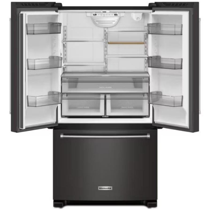 KitchenAid 36-inch, 20 cu. ft. Counter-Depth French 3-Door Refrigerator with Water Dispenser KRFC136RBS IMAGE 3