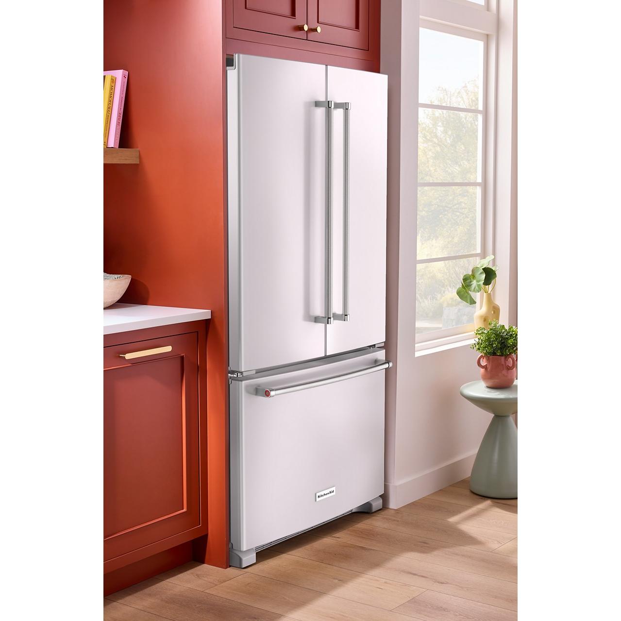KitchenAid 36-inch, 20 cu. ft. Counter-Depth French 3-Door Refrigerator with Water Dispenser KRFC136RWH IMAGE 7