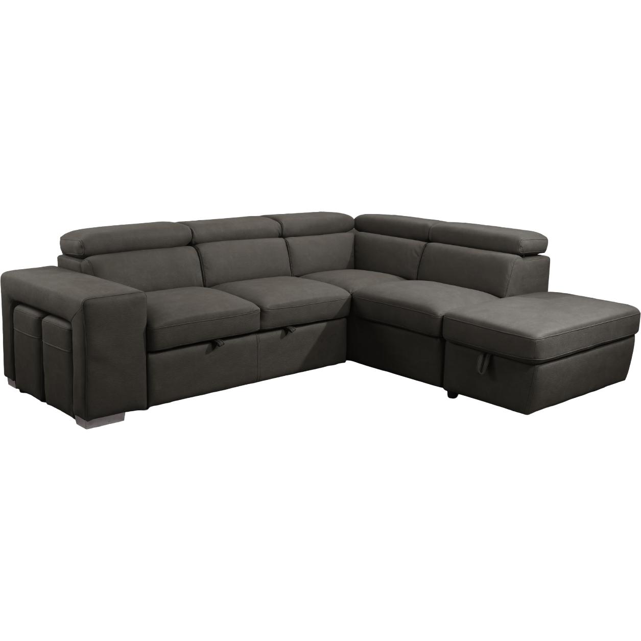 Primo International Pamina 2 pcs Sleeper Sectional - Noble Charcoal IMAGE 1