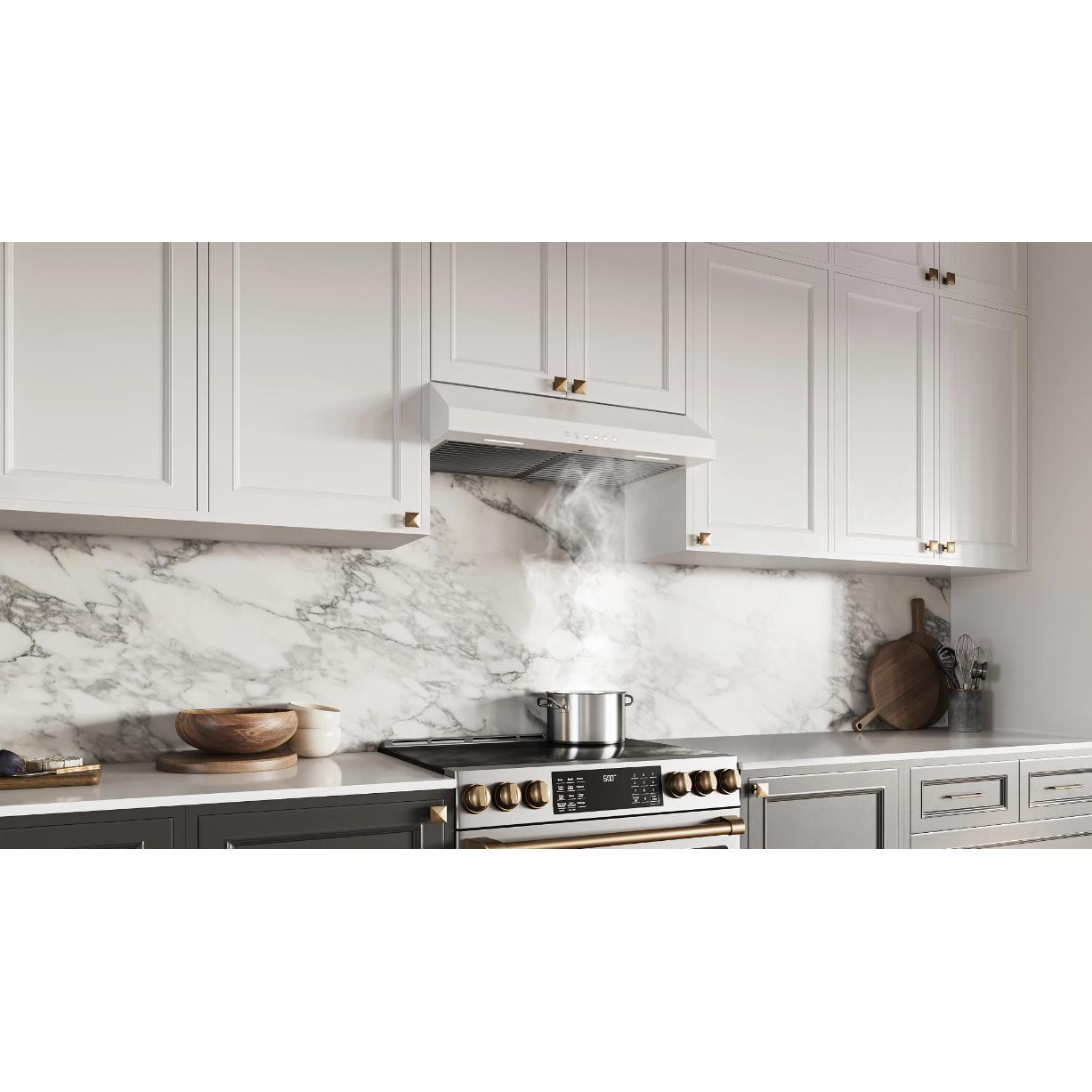 Broan 30-inch Glacier Series GLA3 Under-Cabinet Range Hood GLA3304WW IMAGE 5