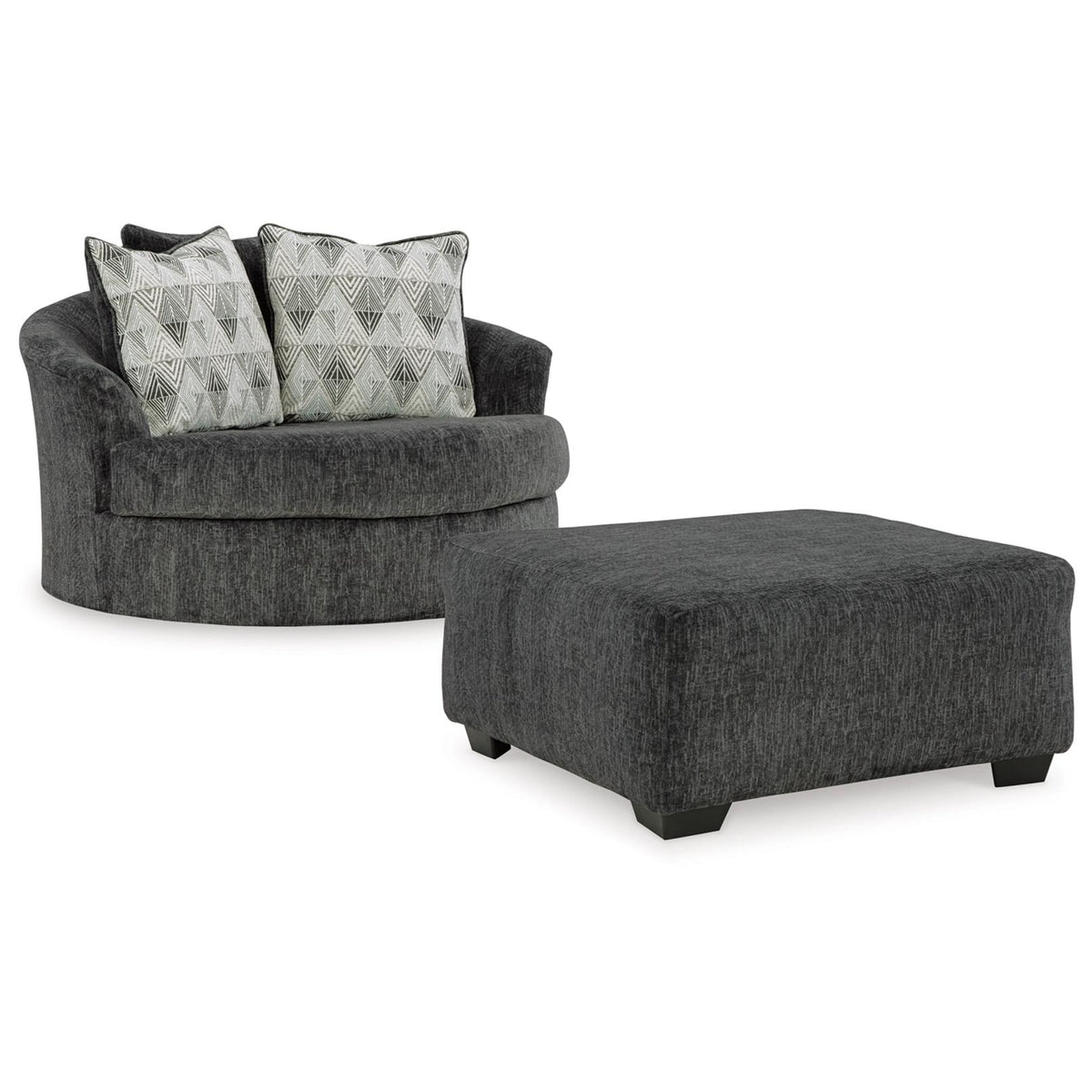 Signature Design by Ashley Biddeford 35504U1 Oversized Swivel Chair and Ottoman IMAGE 1