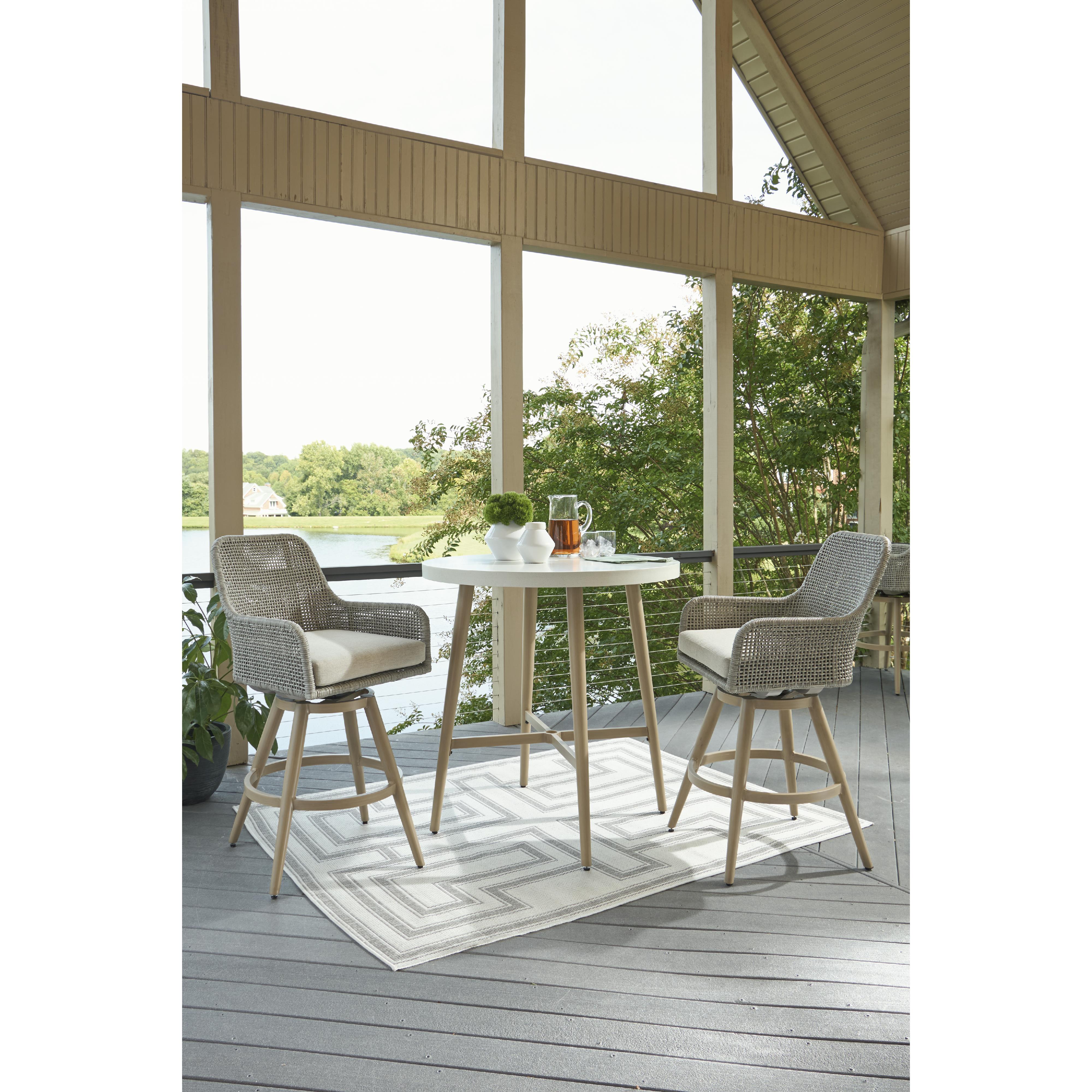 Signature Design by Ashley Seton Creek P798-613 Round Bar Table with Umbrella Option IMAGE 9