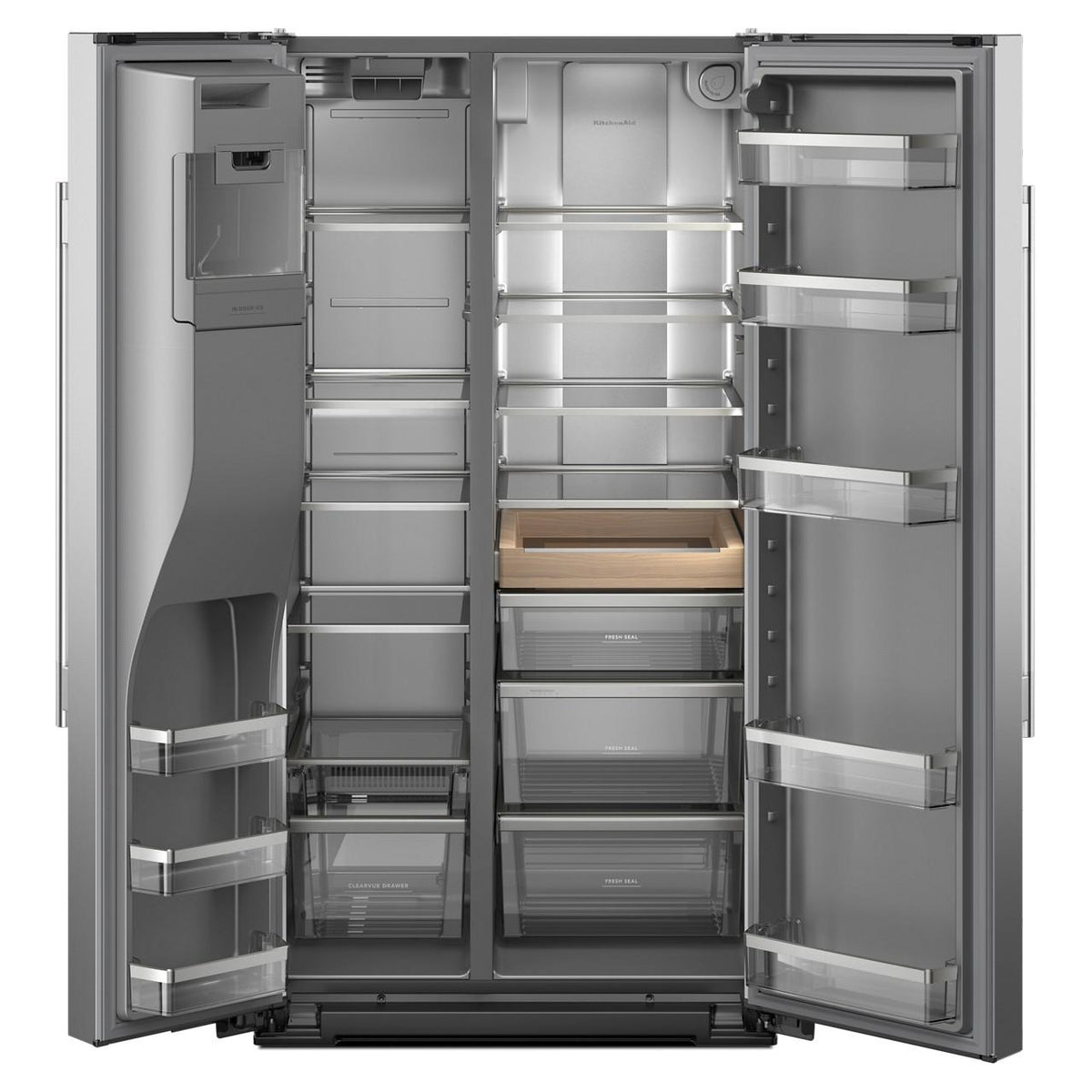 KitchenAid 36-inch, 21 cu. ft. Counter-Depth, Side-by-Side Refrigerator with Ice and Water Dispenser KRSC536RPS IMAGE 3