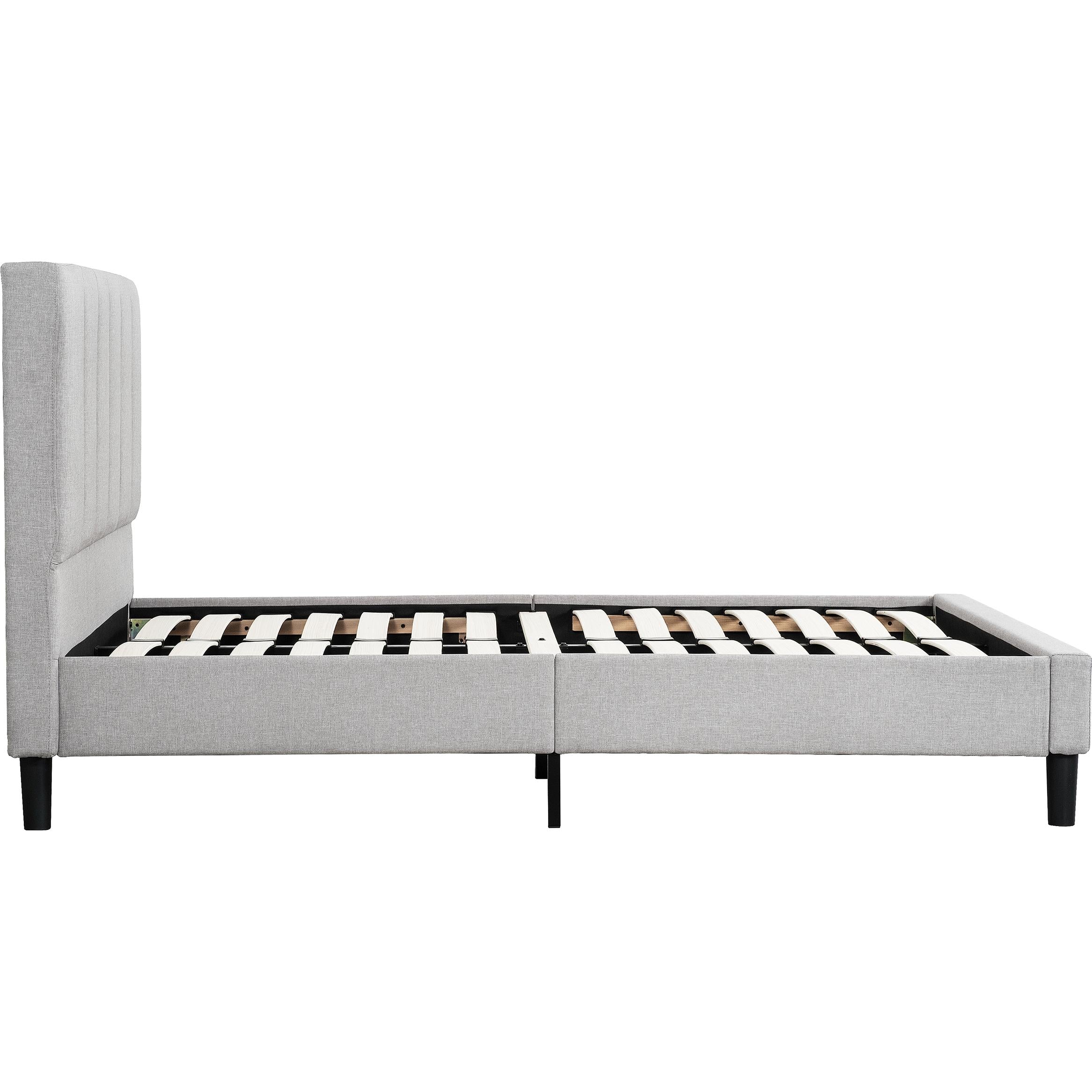 Primo International Ann B3691LIST0XB5Q Queen Upholstered Platform Bed - Stone IMAGE 4