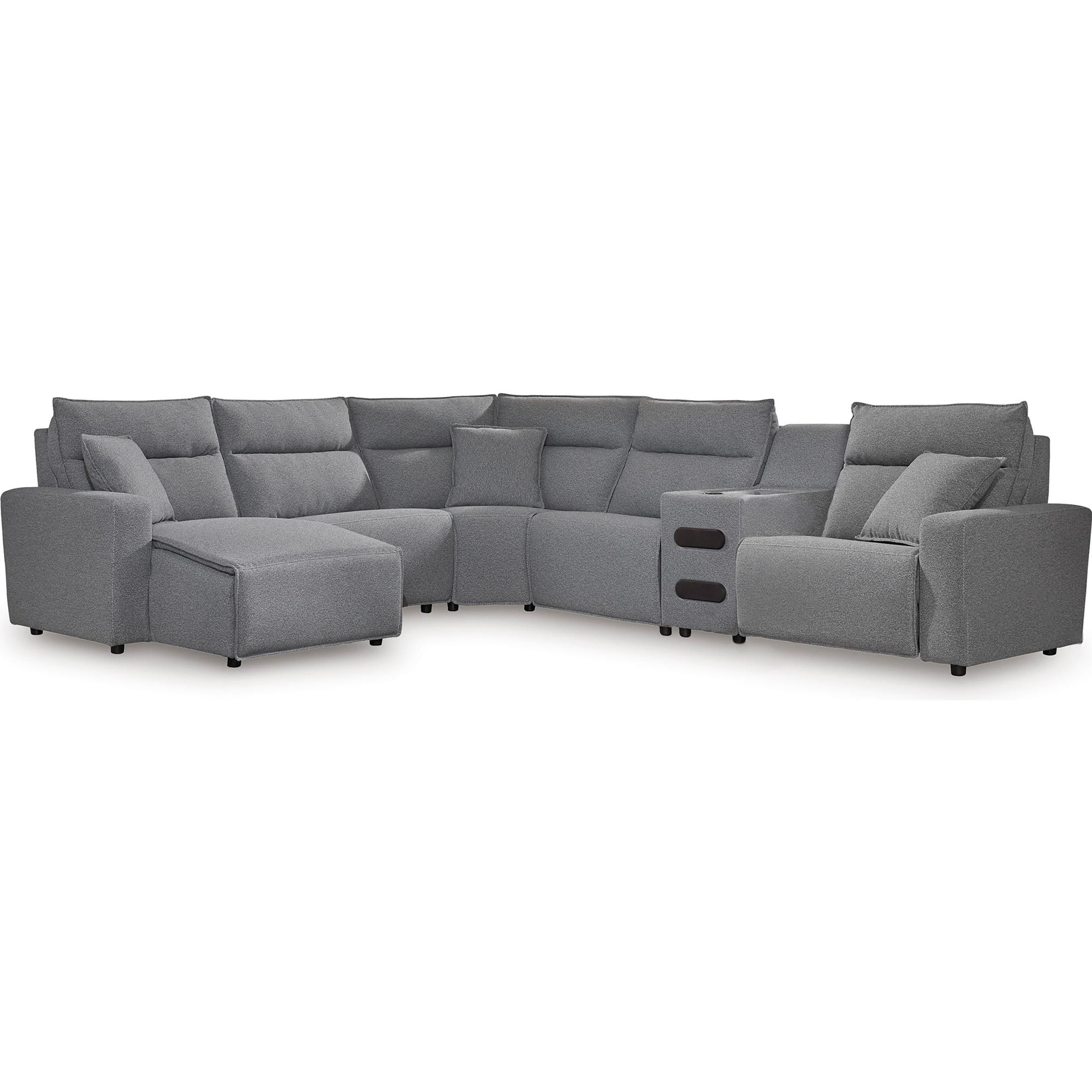 Signature Design by Ashley Modmax 65906S29 6 pc Reclining Sectional with Chaise and Audio Console IMAGE 1