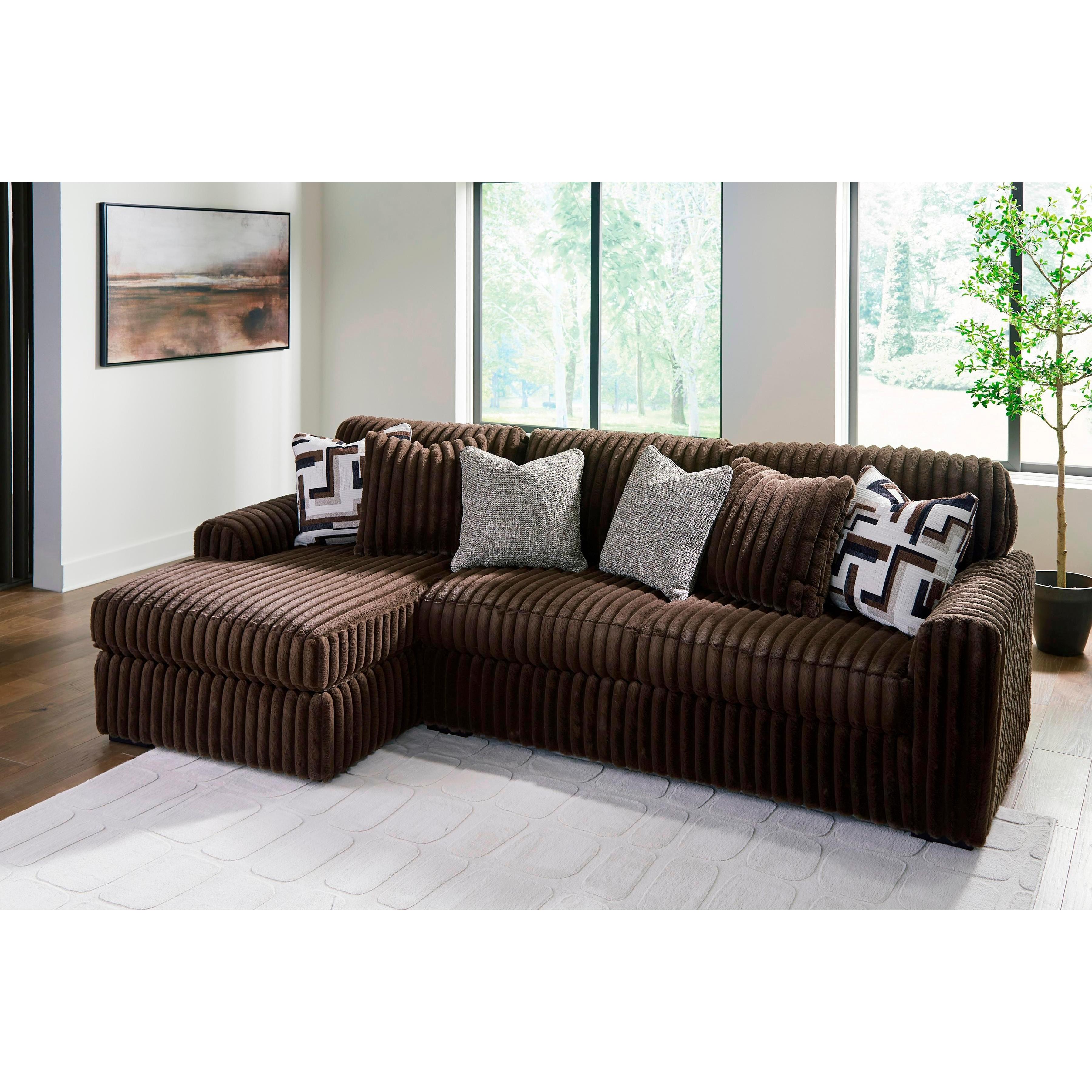 Signature Design by Ashley Midnight-Madness 98104S1 2 pc Sectional Sofa with Chaise IMAGE 6
