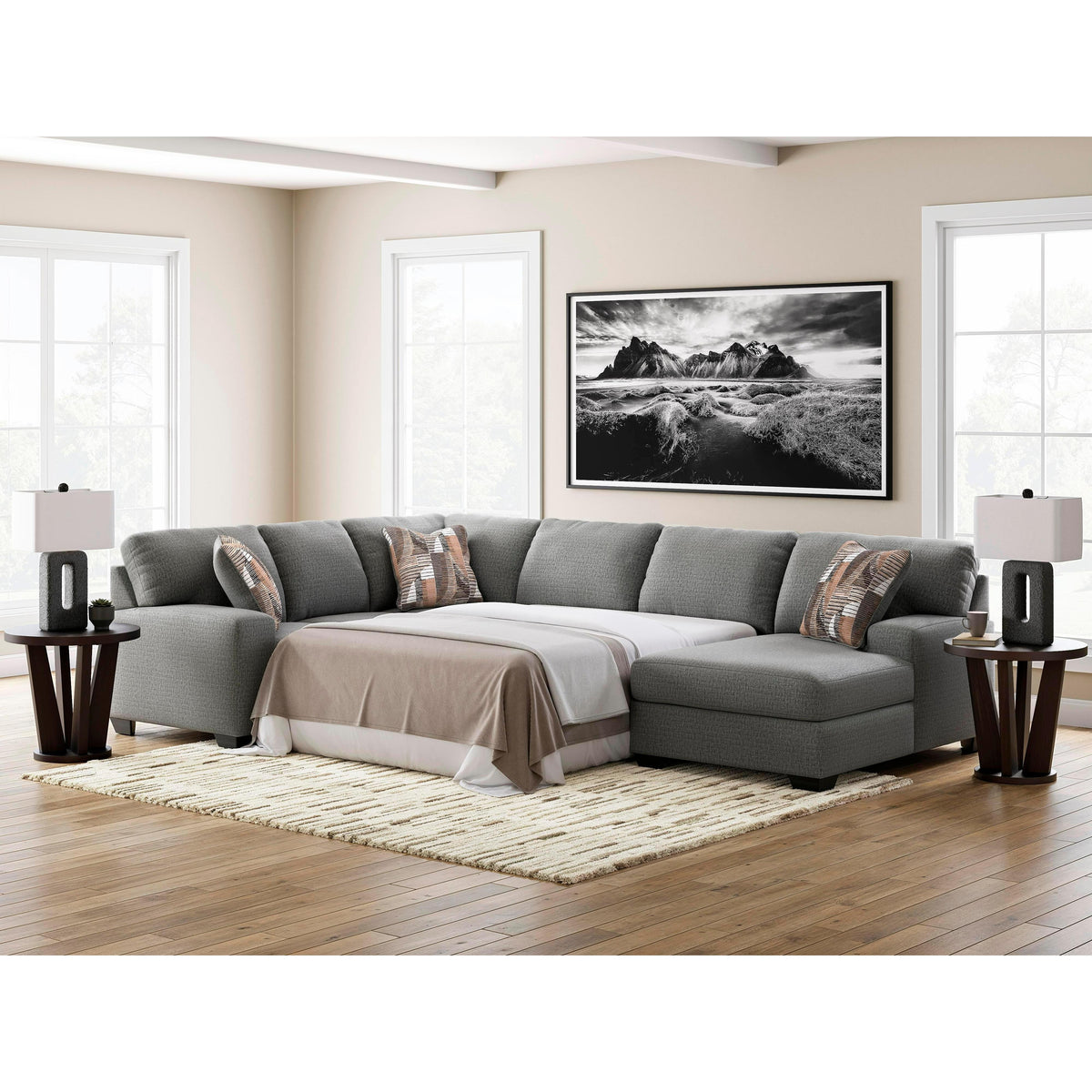 Signature Design by Ashley Clarington PC48405S6 3 pc Sleeper Sectional with Chaise IMAGE 3