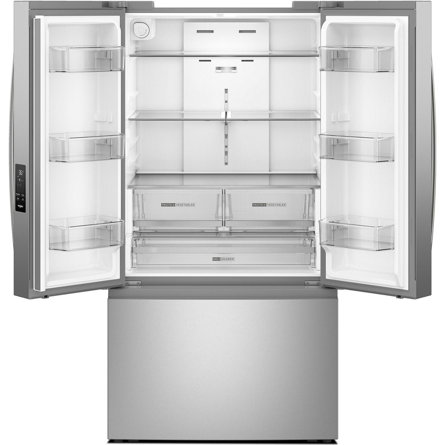 Whirlpool 36-inch, 31 cu. ft. Freestanding French 3- Door Refrigerator with Internal Water Dispenser WRFF3336SZ IMAGE 2