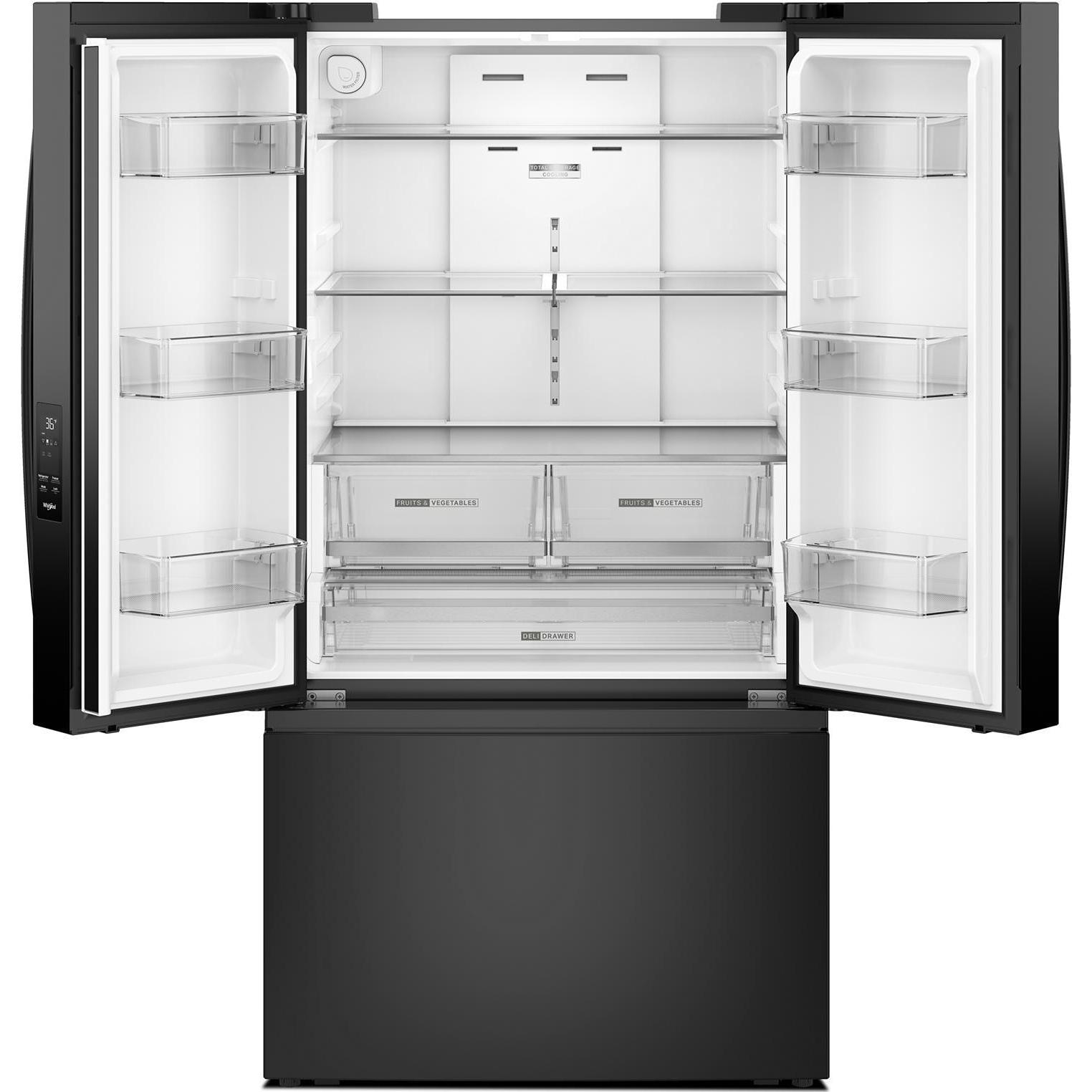 Whirlpool 36-inch, 31 cu. ft. Freestanding French 3- Door Refrigerator with Internal Water Dispenser WRFF3336SB IMAGE 2