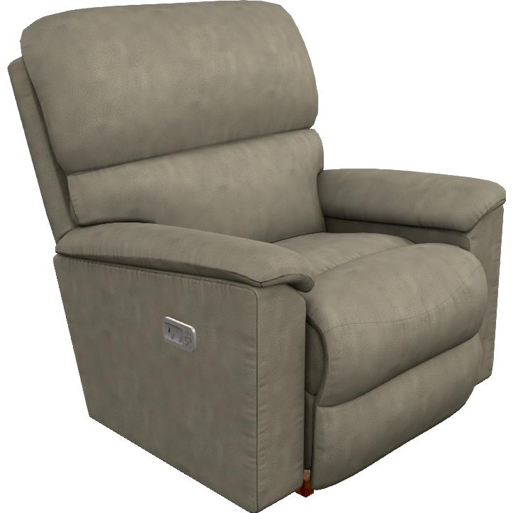 La-Z-Boy Brooks Power Rocking Recliner w/ Headrest - Charcoal IMAGE 1