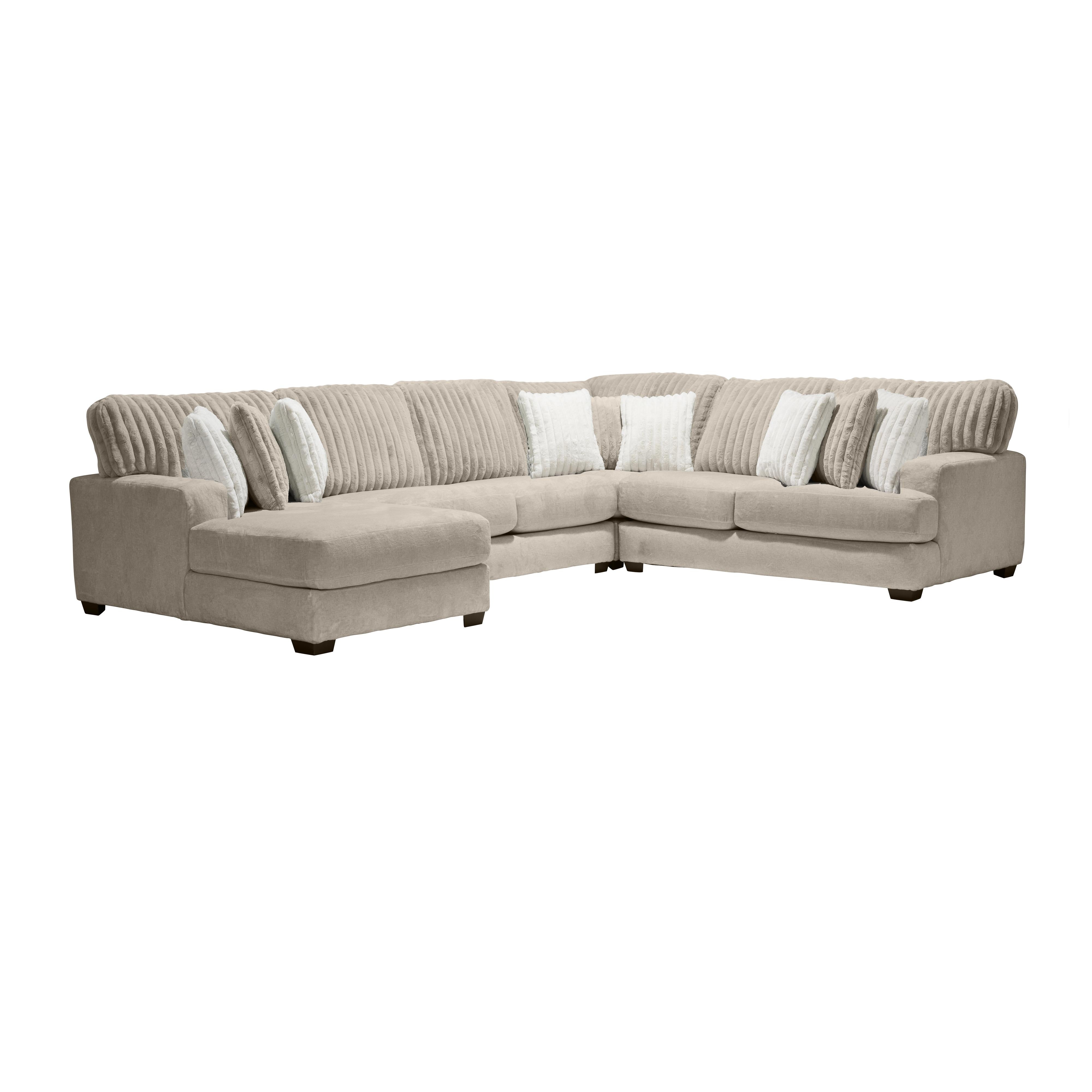 Minhas Furniture Fabric 4 pc Sectional 6150 4 pc Sectional with RHF Sofa - Plush Parchment IMAGE 1