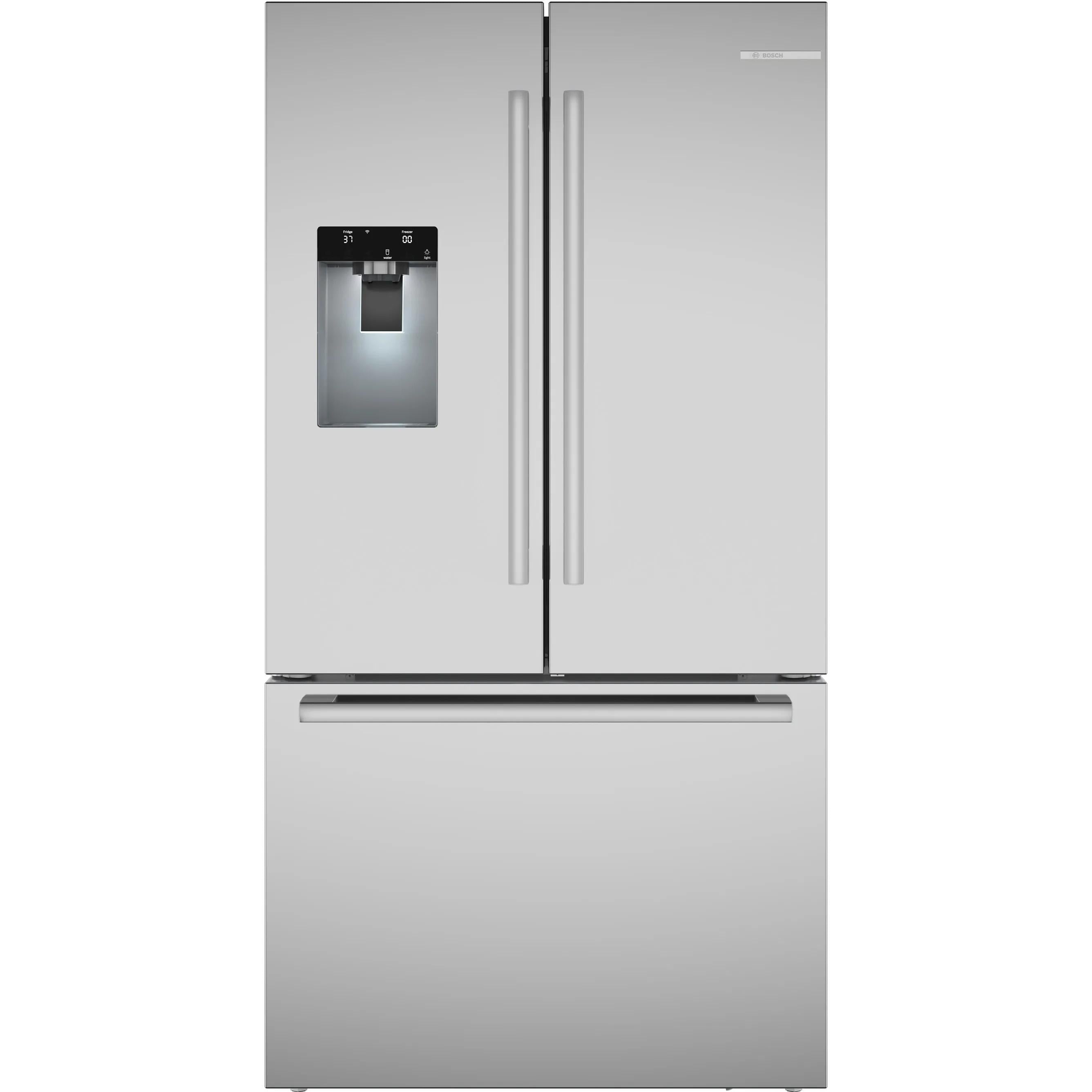 Bosch 36-inch, 21.6 cu. ft. Counter-Depth French 3-Door Refrigerator with Water and Ice Dispensing System B36CD52SNS IMAGE 1