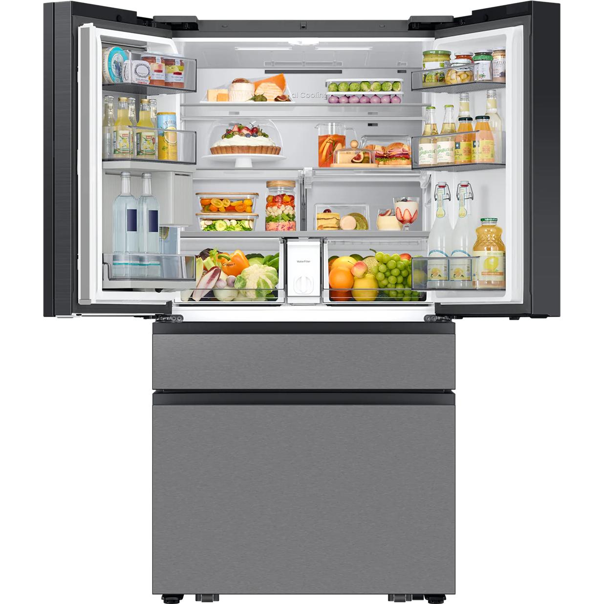 Samsung 36 Inch 23 Cu.Ft. Bespoke AI Counter Depth 4-Door French Door Refrigerator RF90F23BECRAA IMAGE 6