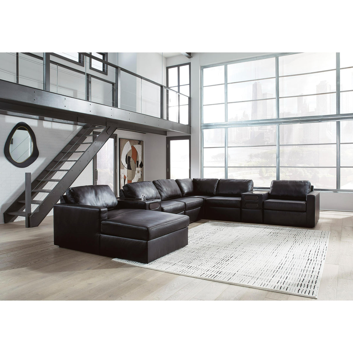 Signature Design by Ashley ModMax II 74305S47 8 pc Sectional with Chaise and Audio Consoles IMAGE 2