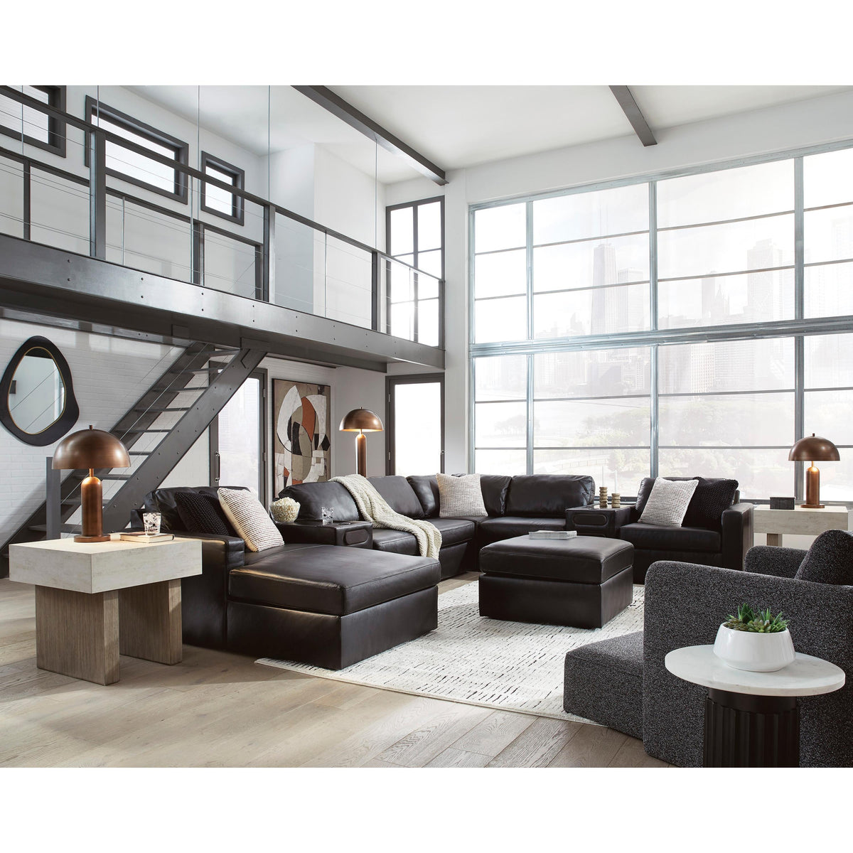 Signature Design by Ashley ModMax II 74305S47 8 pc Sectional with Chaise and Audio Consoles IMAGE 6