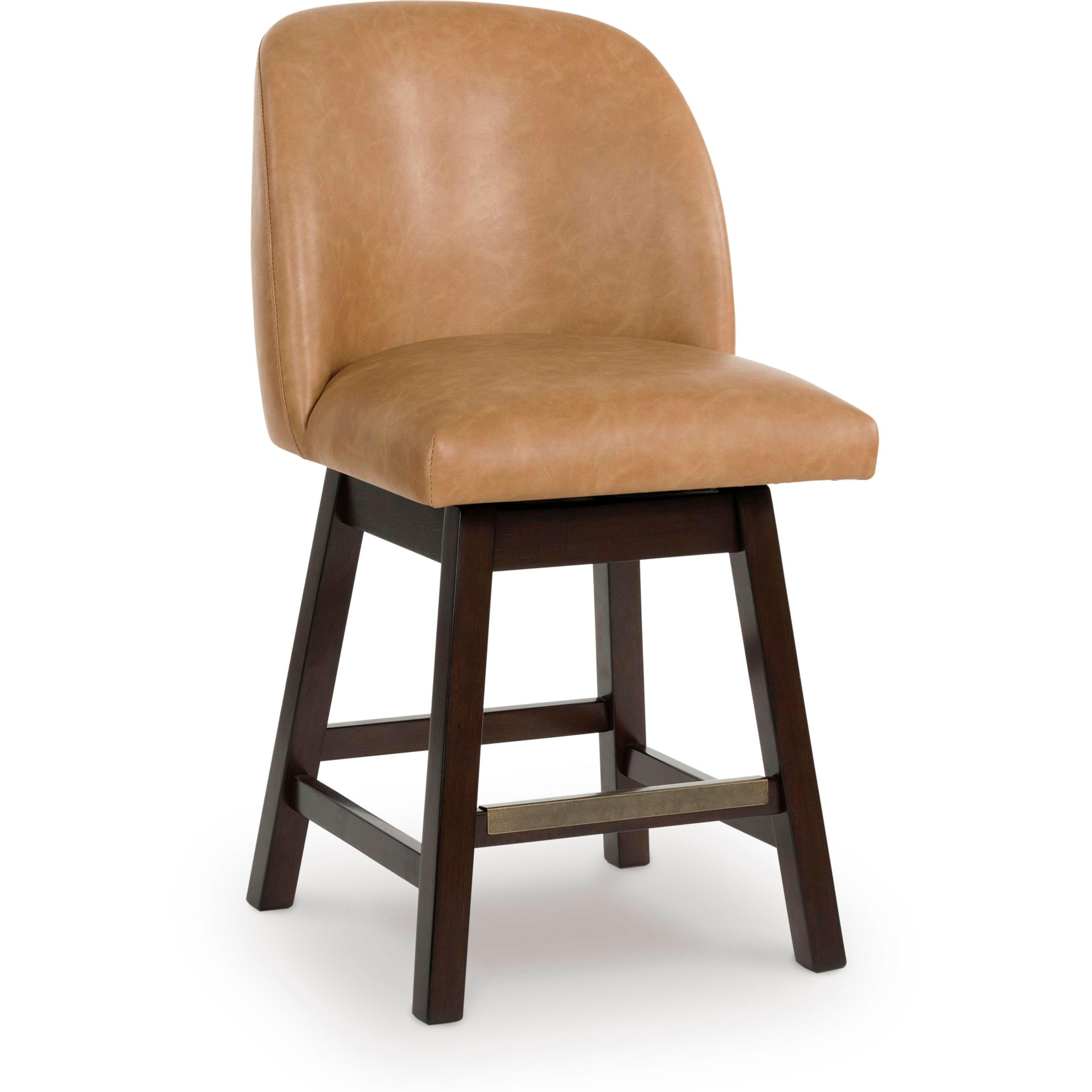 Signature Design by Ashley Neymorton D618-324 Upholstered Swivel Barstool IMAGE 1