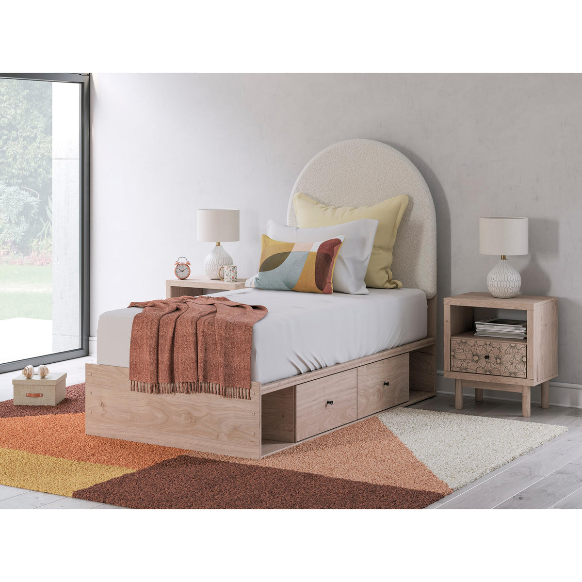 Signature Design by Ashley Arloster PCB1566B4 Twin Upholstered Panel Bed with Storage IMAGE 8