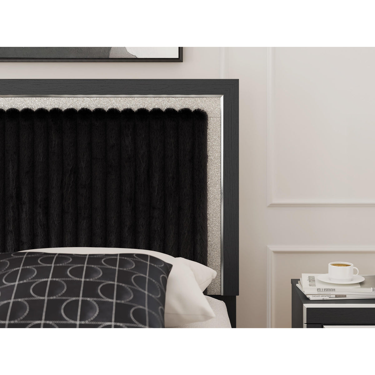Signature Design by Ashley Zuraleus PCB3380-58 King Upholstered Panel Headboard IMAGE 3