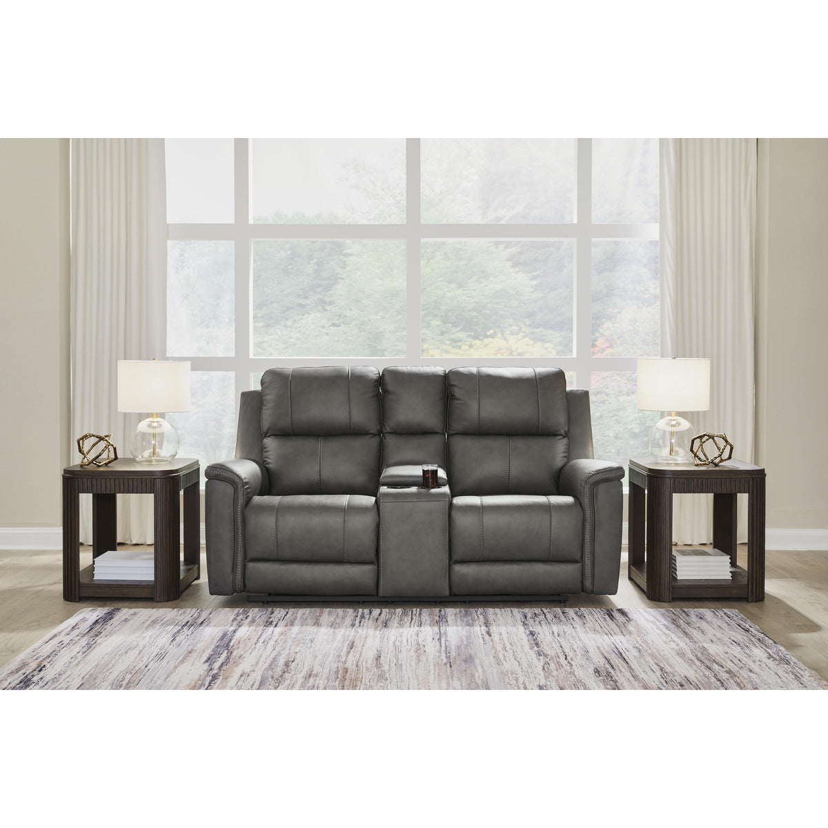 Signature Design by Ashley Bleckley PCU1200018 Power Reclining Loveseat with Console and Adjustable Headrest IMAGE 6