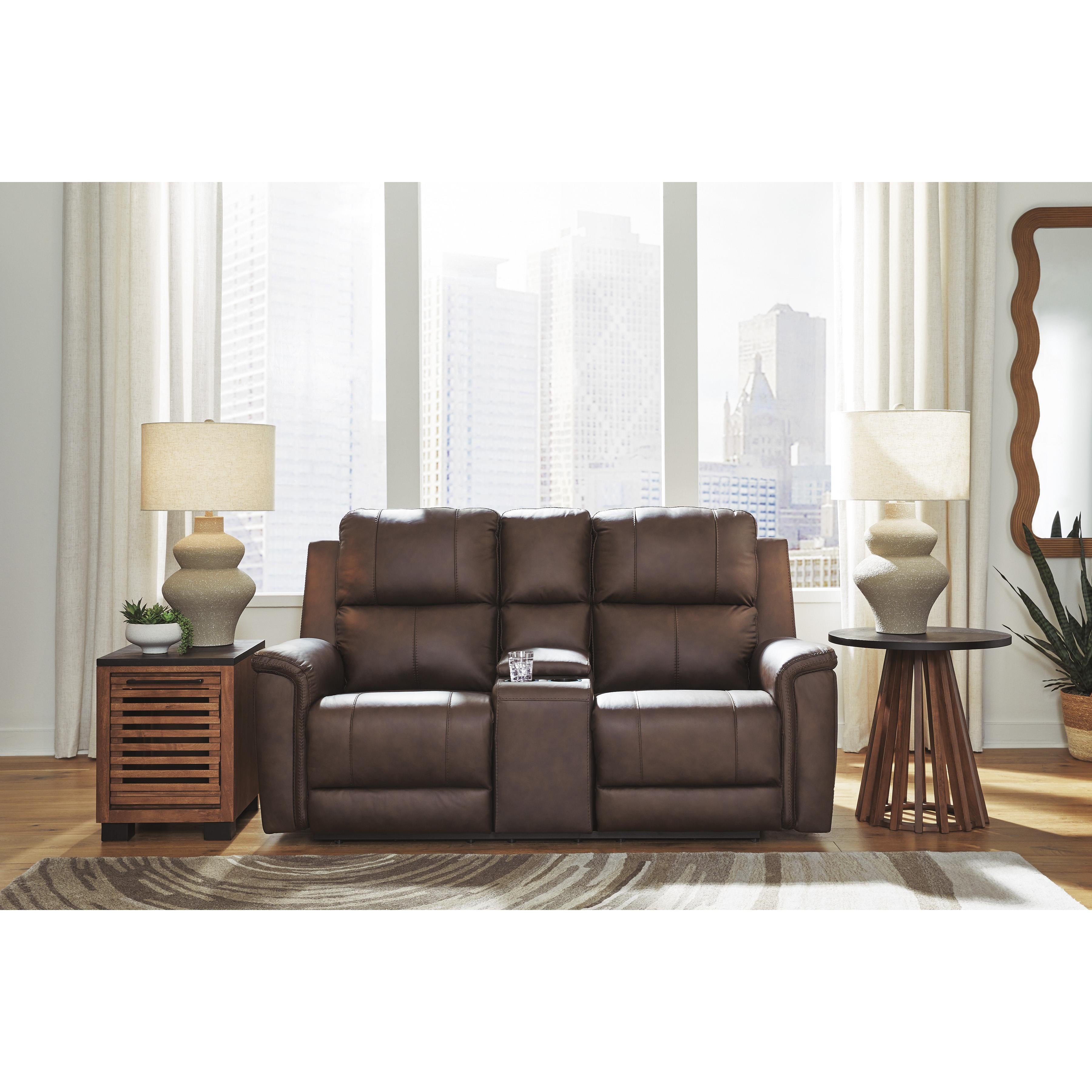 Signature Design by Ashley Bleckley PCU1200118 Power Reclining Loveseat with Console and Adjustable Headrest IMAGE 5
