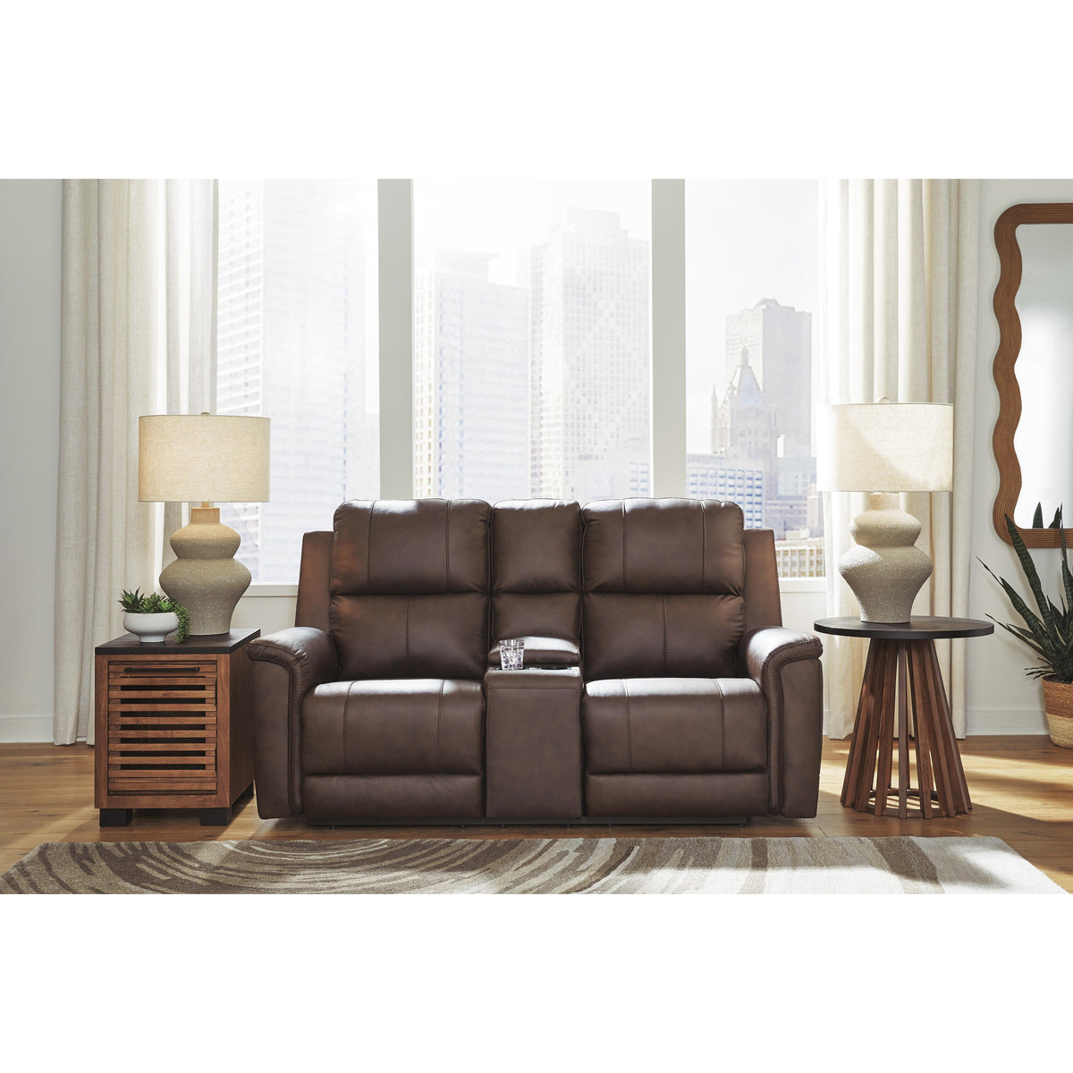 Signature Design by Ashley Bleckley PCU1200118 Power Reclining Loveseat with Console and Adjustable Headrest IMAGE 5