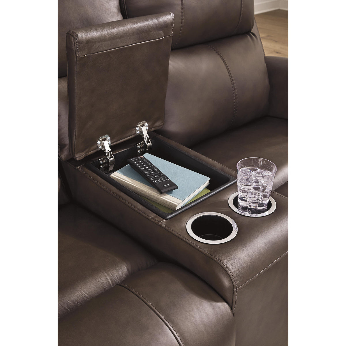 Signature Design by Ashley Bleckley PCU1200118 Power Reclining Loveseat with Console and Adjustable Headrest IMAGE 6