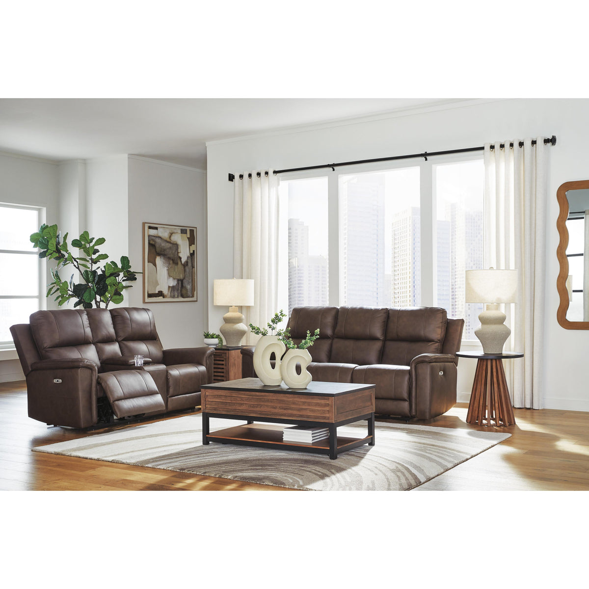 Signature Design by Ashley Bleckley PCU1200118 Power Reclining Loveseat with Console and Adjustable Headrest IMAGE 9