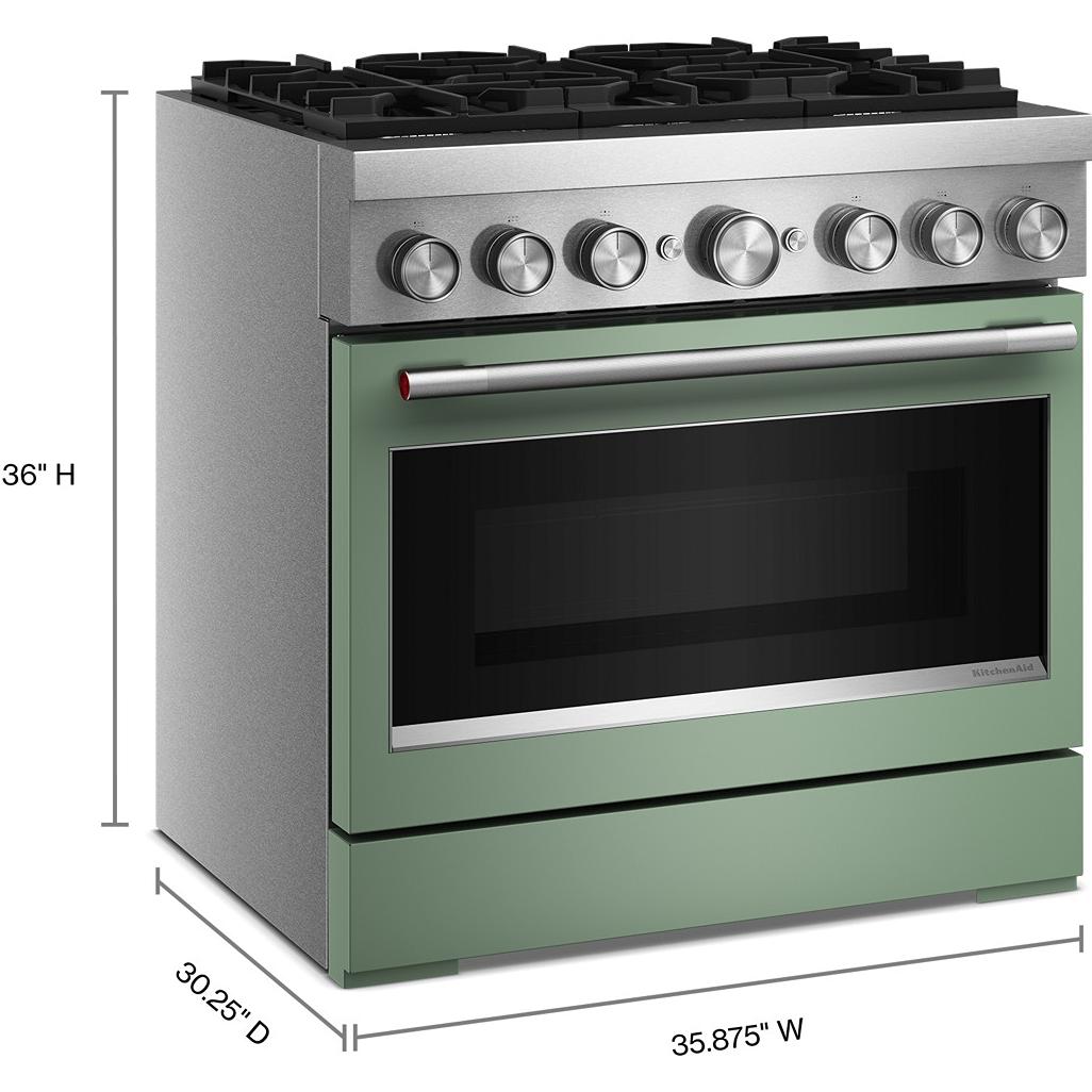 KitchenAid 36-inch, 5.1 cu. ft. Freestanding Commercial-Style Dual-Fuel Range with Even-Heat™ True Convection KFDS936SDC IMAGE 8